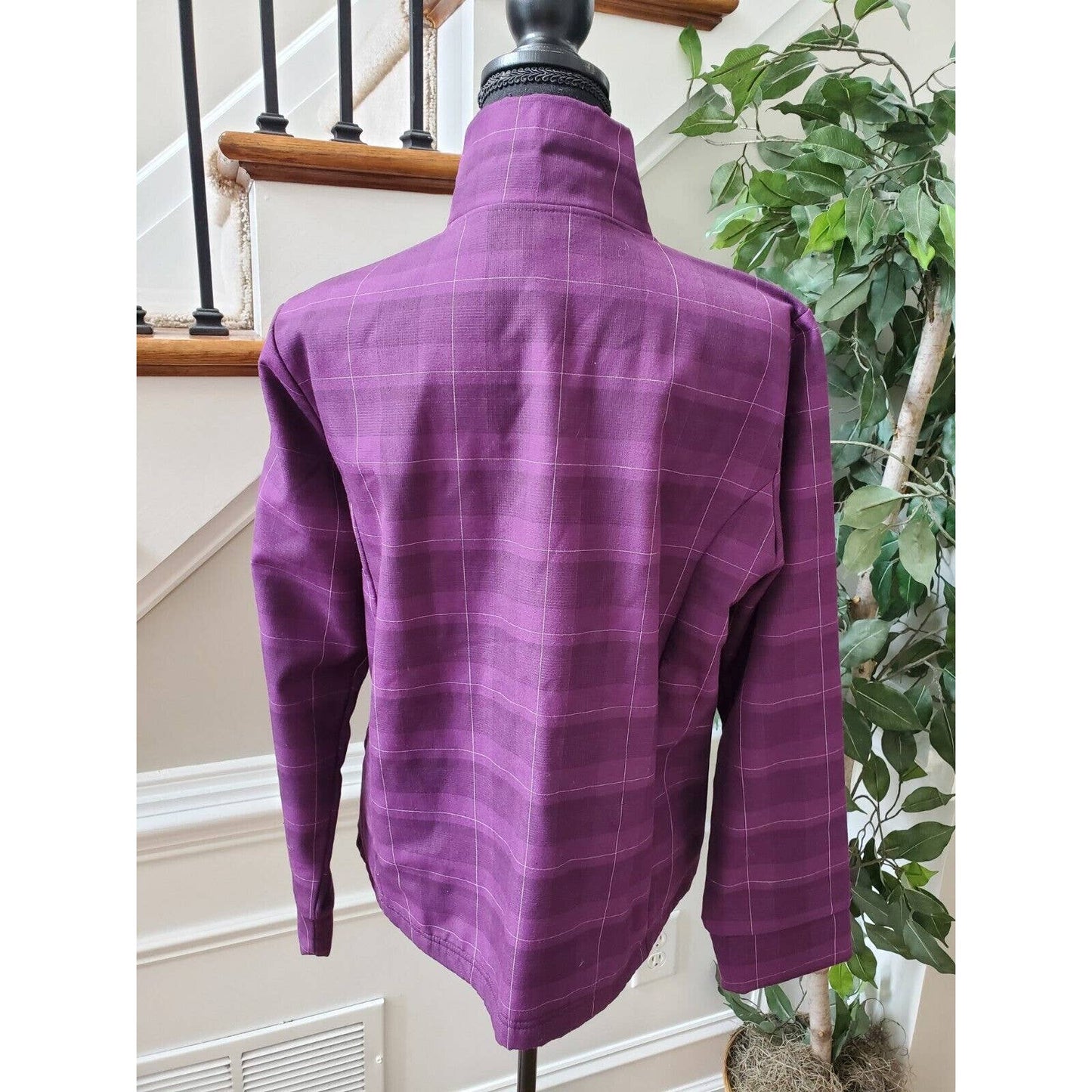 COUPE Collection Women's Purple Polyester Long Sleeve Full Zip Jacket Blazer L