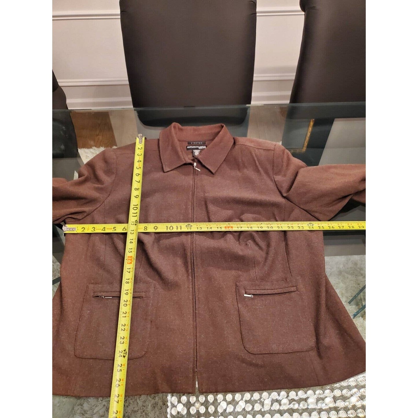 Norton McNaughton Women Brown Polyester Full Zip Jacket (20W) & Pant (22W) Suit