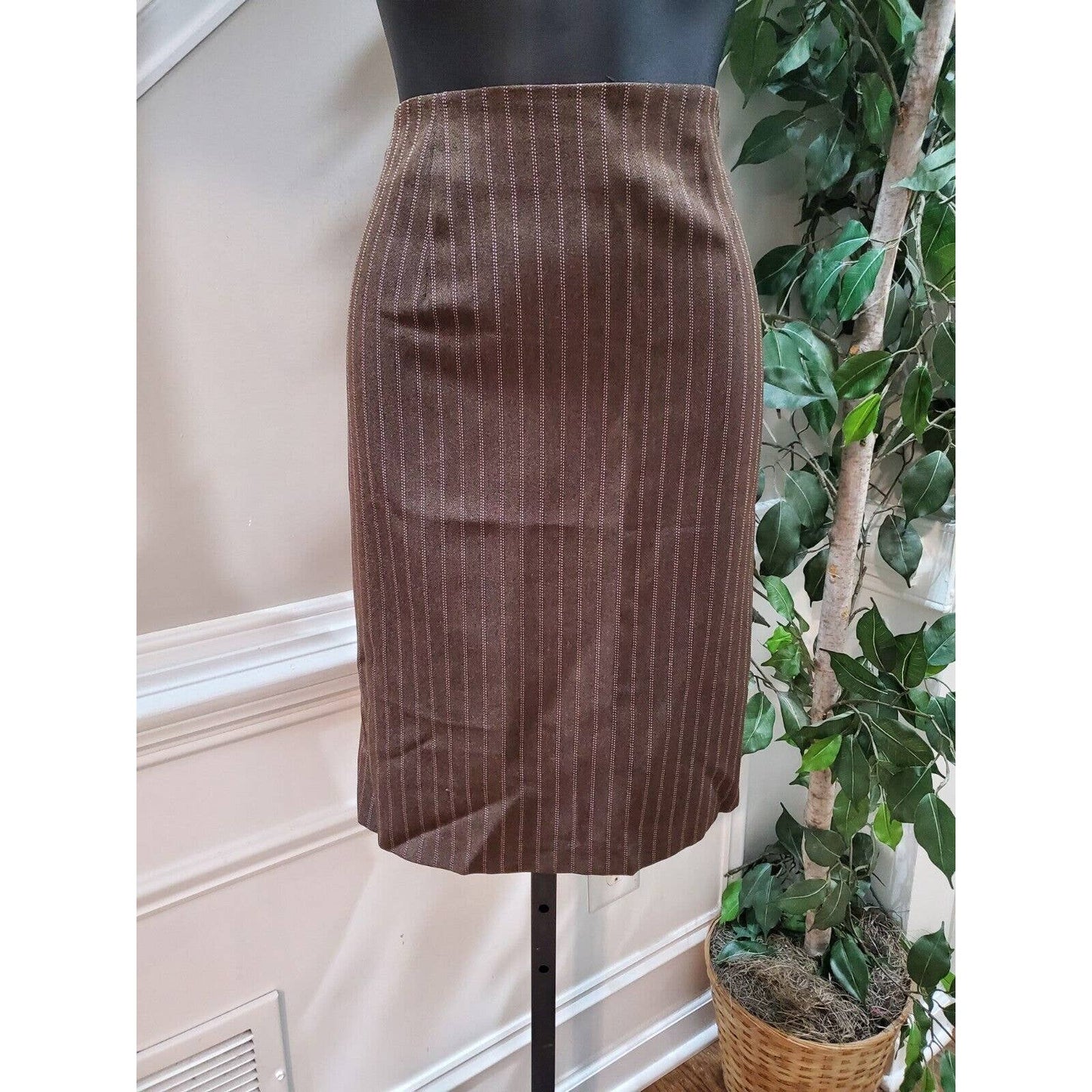 Sheri Martin Women Brown Polyester Single Breasted Jacket & Skirt 2 Pc's Suit 12