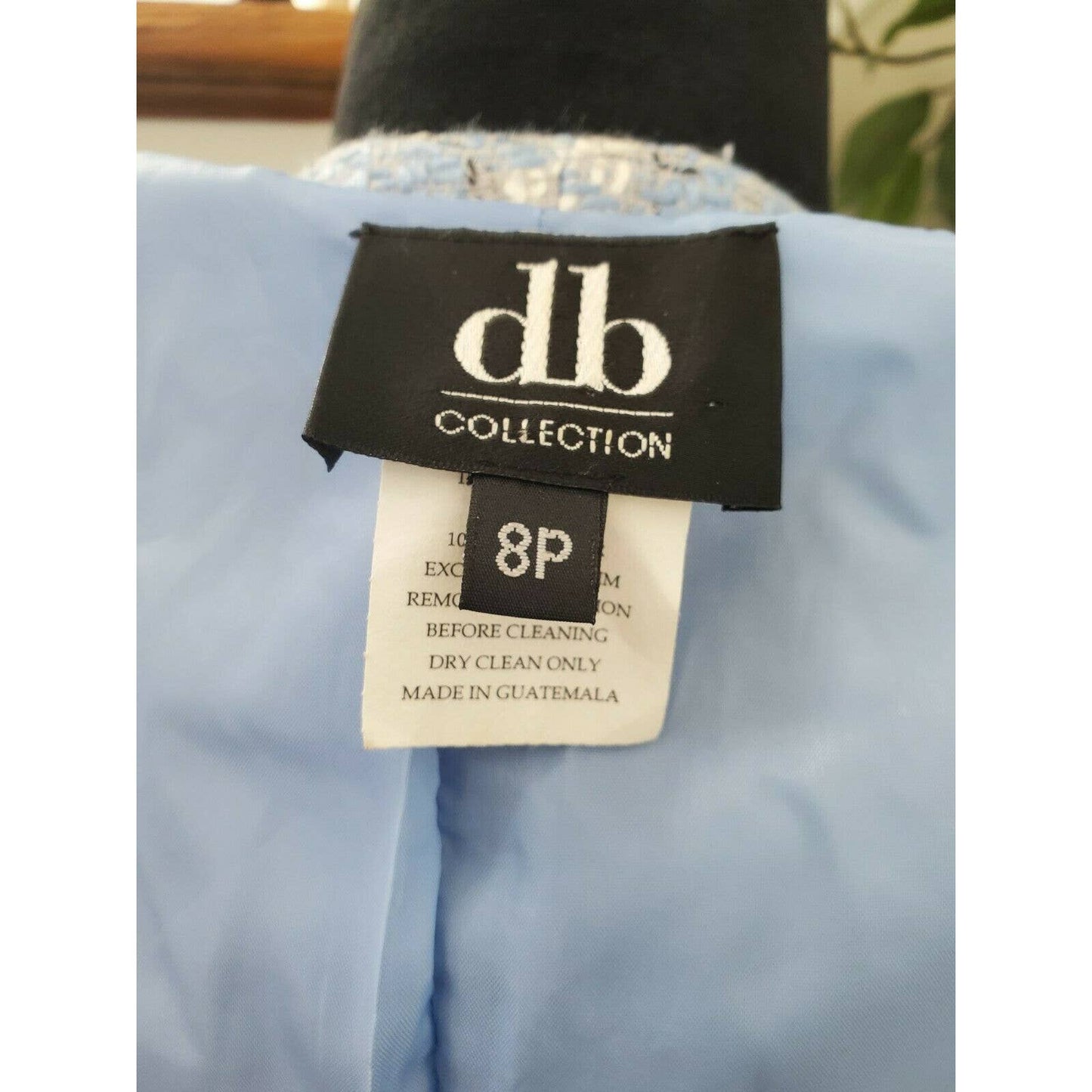 Vintage Db Collection Blue Acrylic Long Sleeve Single Breasted Blazer Size 8P