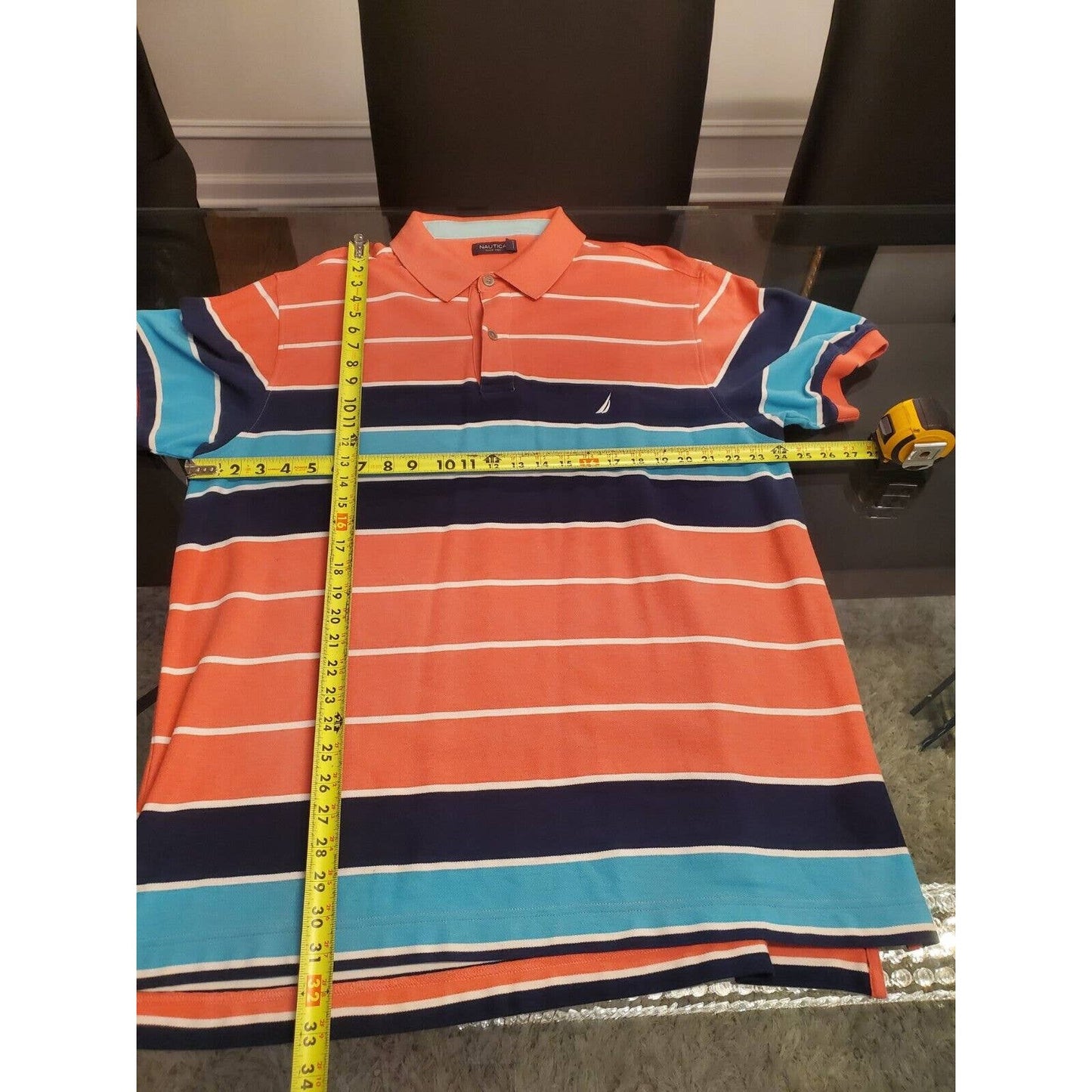 Nautica Men's Multicolor Cotton Striped Half Sleeve Casual Polo Shirt Size 1X