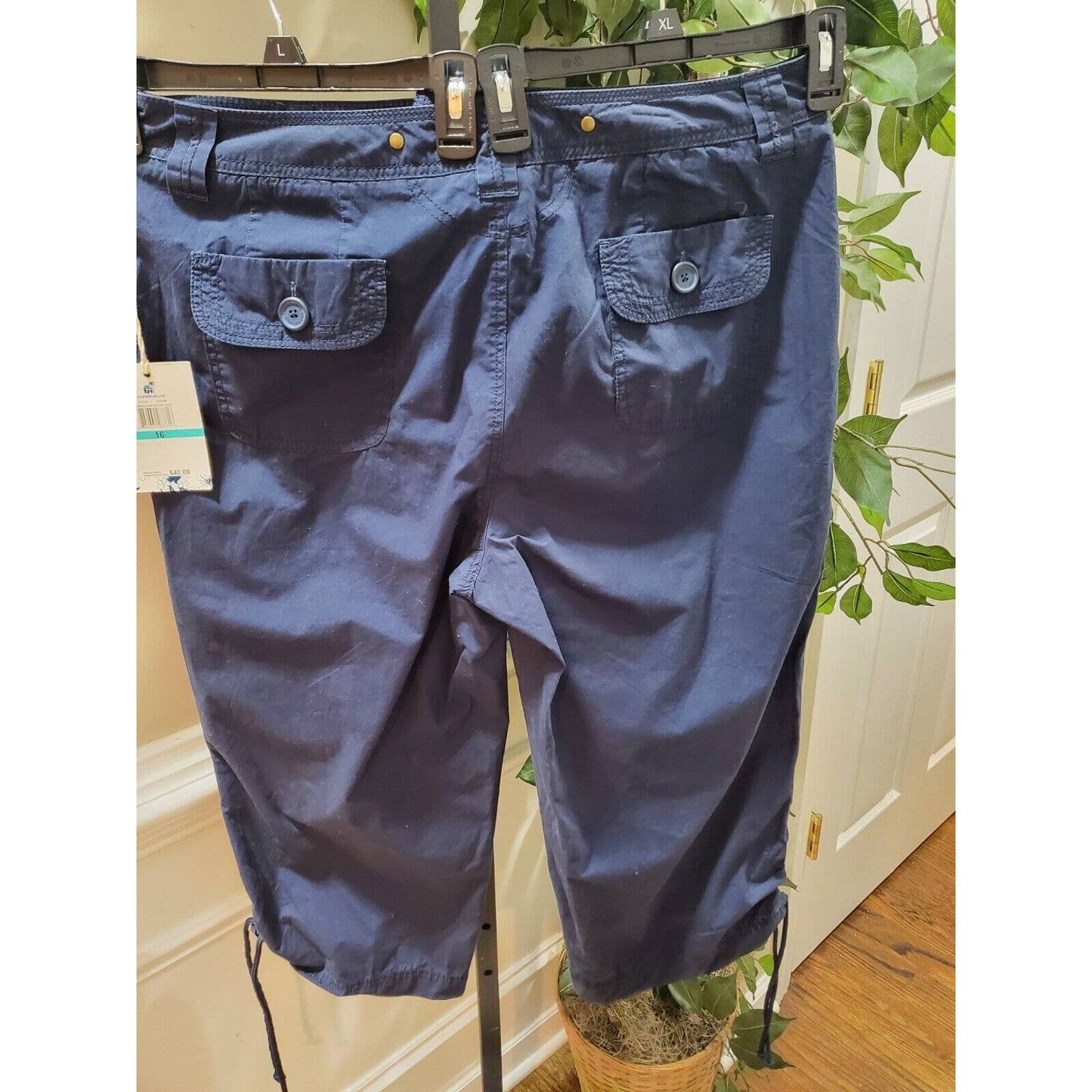 Caribbean Jean Women's Blue Cotton Mid Rise Zippered Straight Legs Pant Size 16