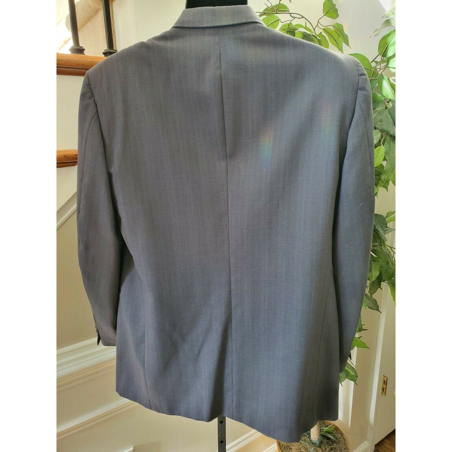 Kuppenheimer Men's Gray 100% Pure Wool Long Sleeve Single Breasted Blazer Coat