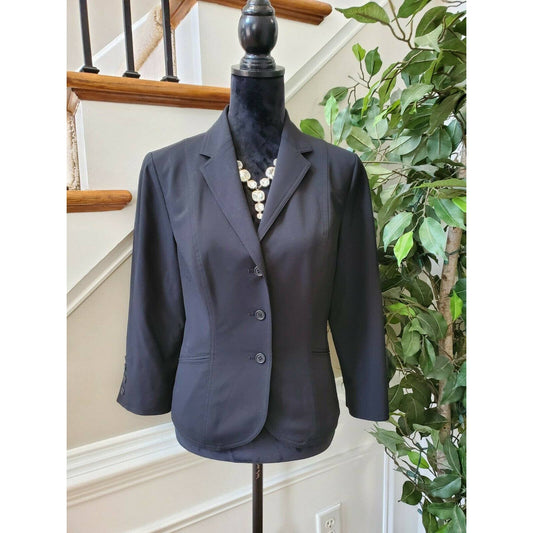 The Limited Stretch Women's Black Polyester Long Sleeve Single Breasted Blazer M