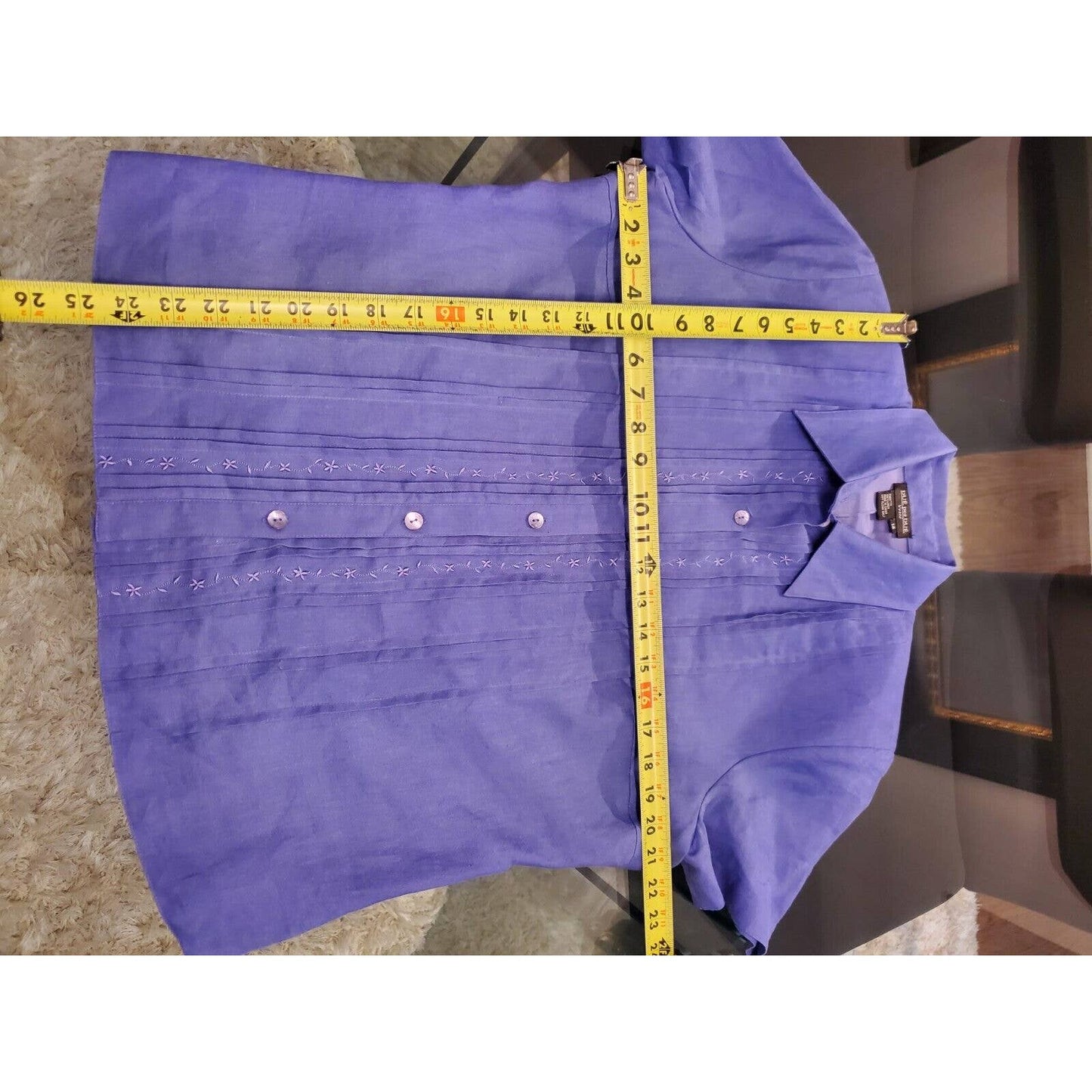 Due Per Due Women's Blue Linen Short Sleeve Shirt & Maxi Dress 2 Pc's Suit 14