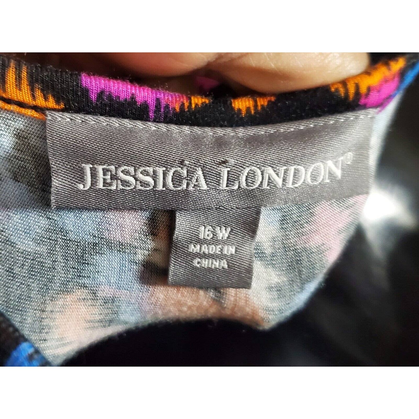 Jessica London Women Multicolor Round Neck Short Sleeve Long Maxi Dress Size 16W