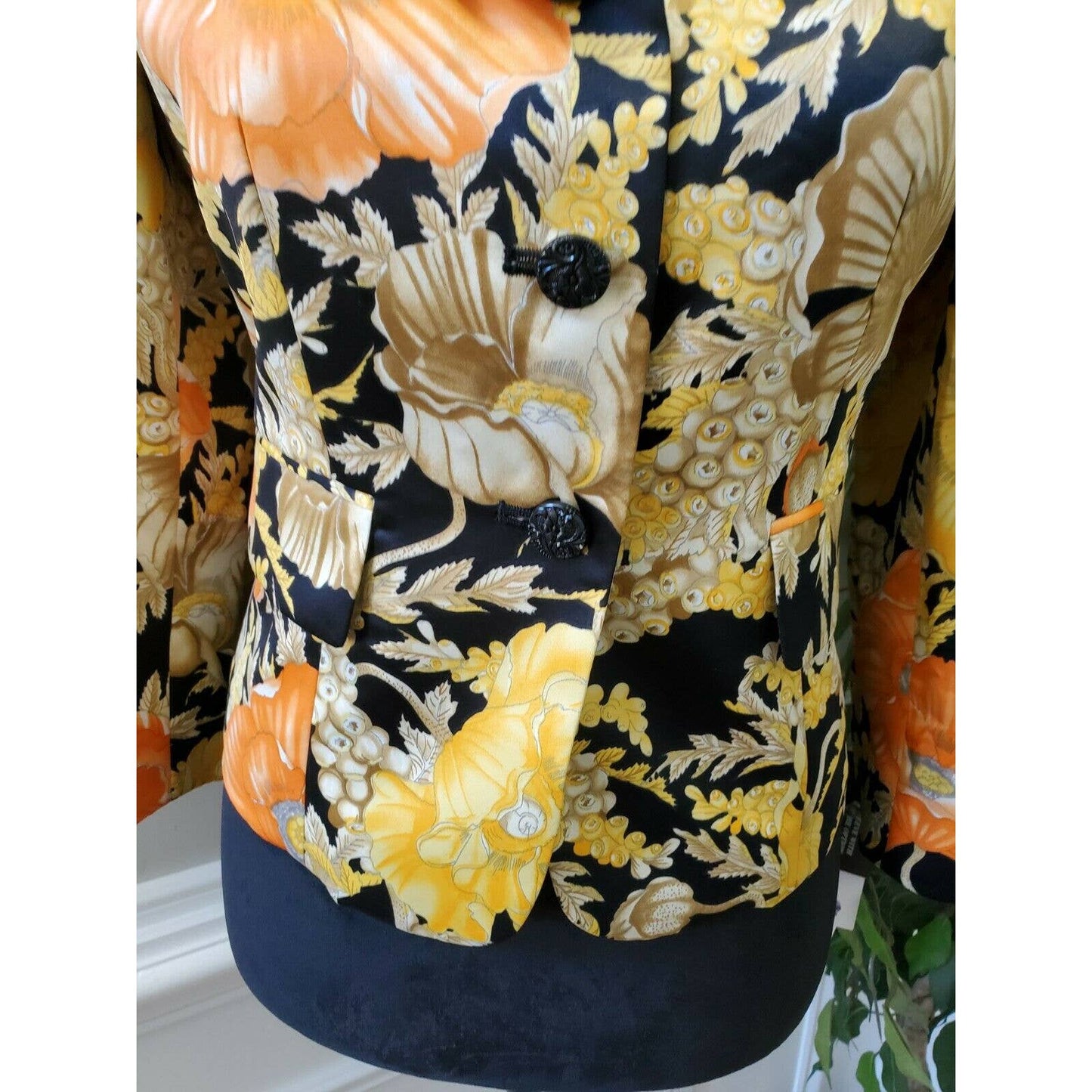 Jones Wear Women's Floral Polyester Long Sleeve Single Breasted Blazer Size 6P