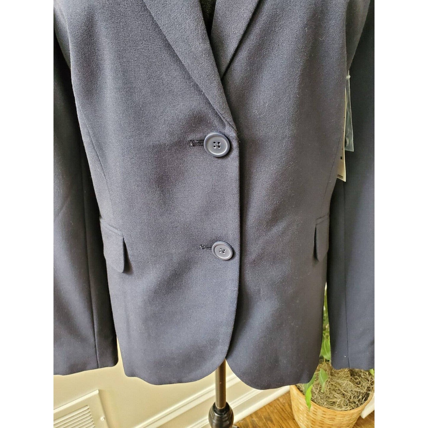 George Women's Blue Polyester Long Sleeve Two Button Single Breasted Blazer 18