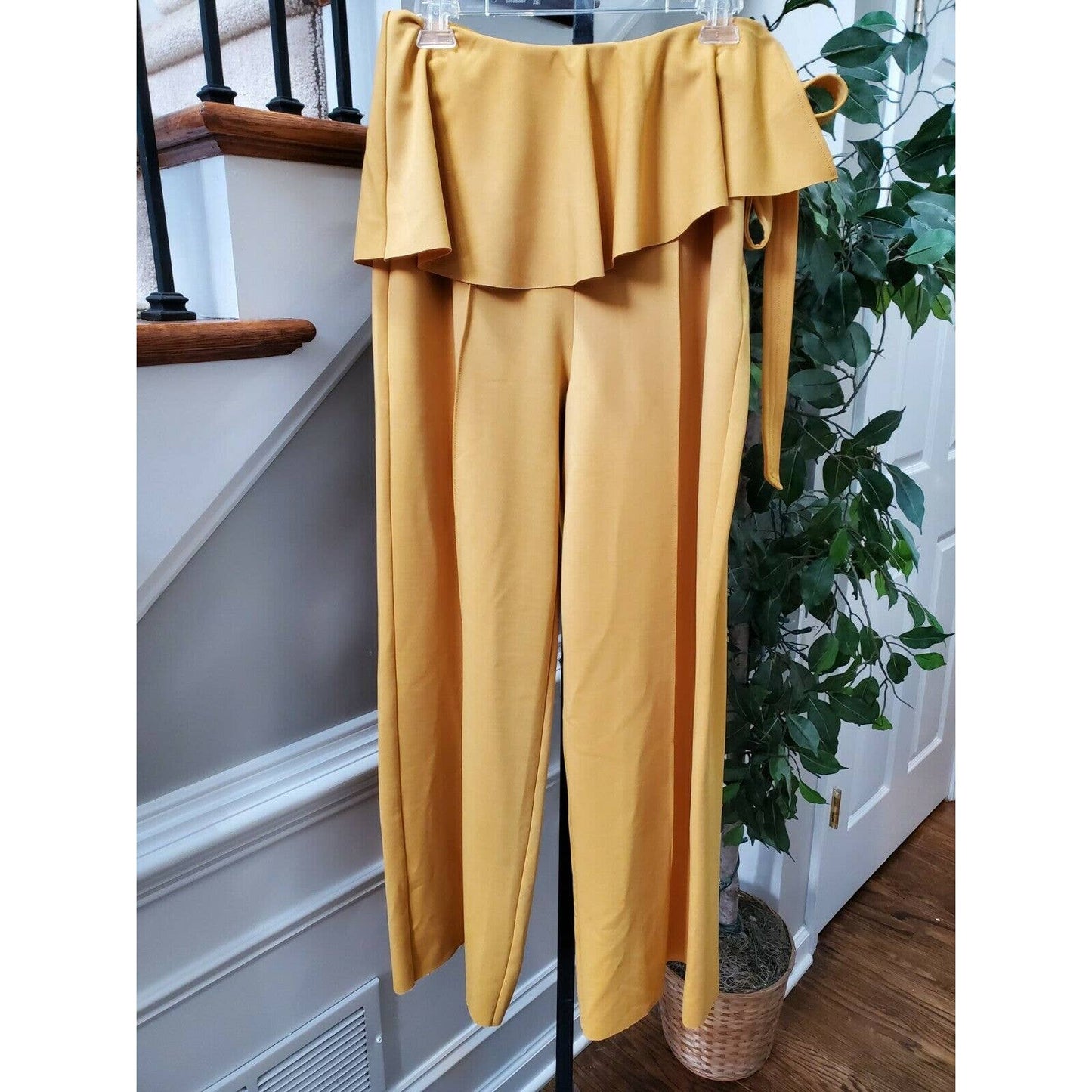 Boutique Dress Polyester Wide Legs Casual Ruffle Pants Size S & 2XL