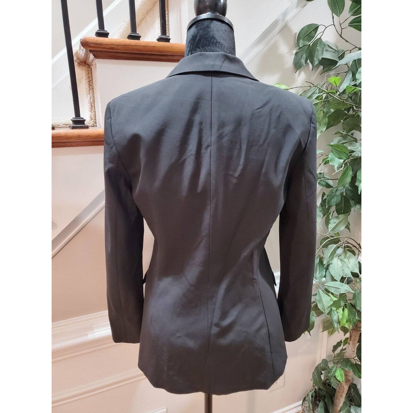 Teenflo Maurice Tarica Black Polyester Single Breasted Long Sleeve Blazer Size 6