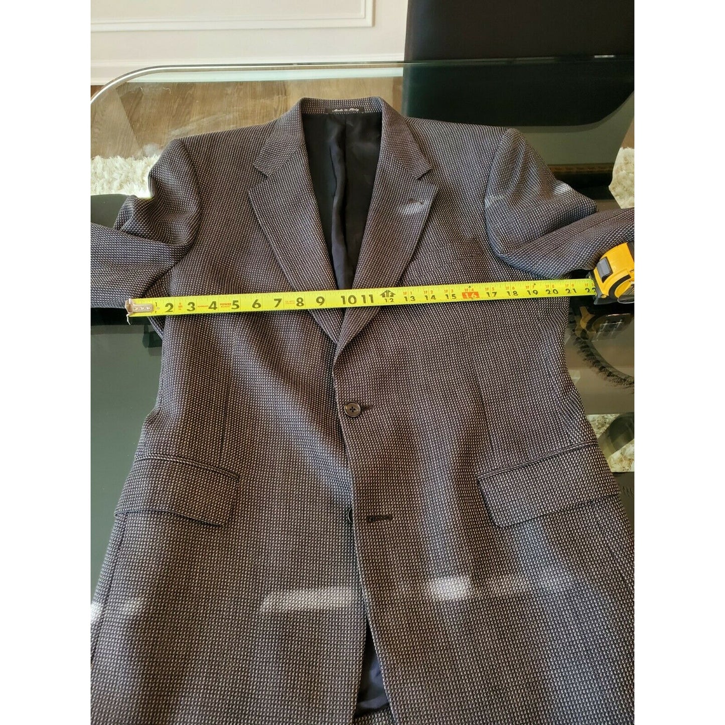 Murano Men's Gray 100%Pure Wool Long Sleeve Single Breasted Blazer Coat Size 42