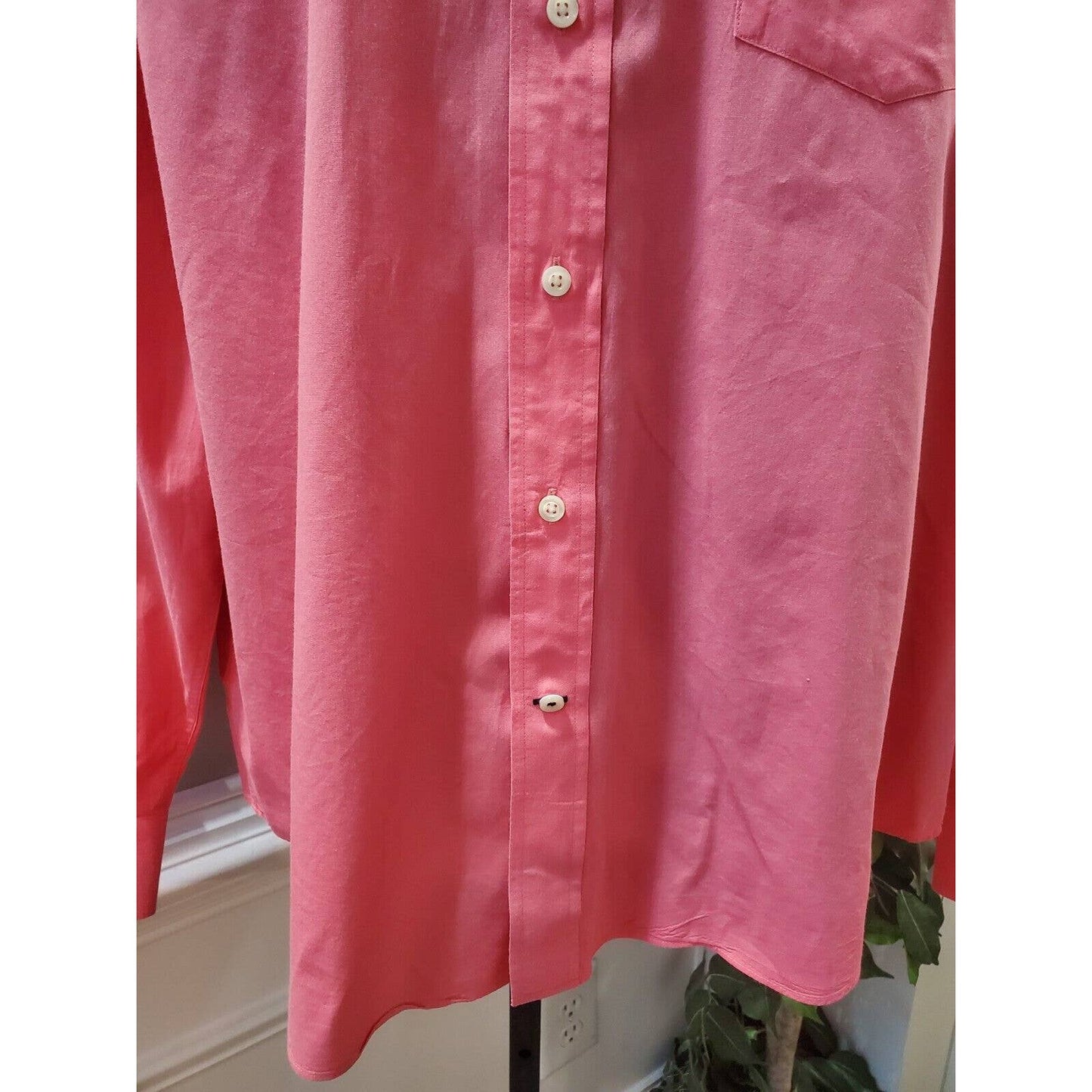 Nautica Men's Pink Cotton Collared Long Sleeve Casual Button Down Shirt Size XL