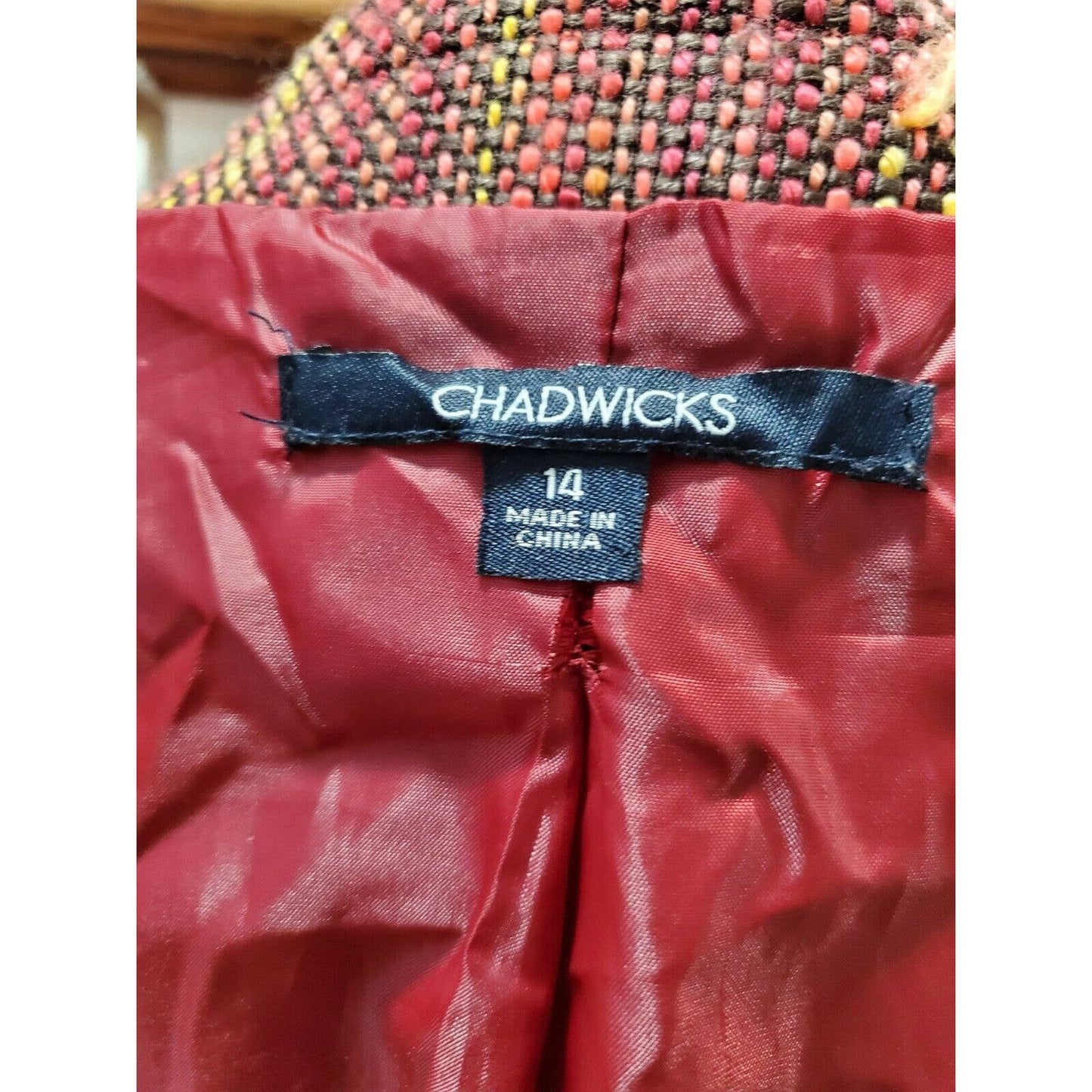 Chadwicks Women's Multicolor Acrylic Long Sleeve Casual Jacket Blazer Size 14