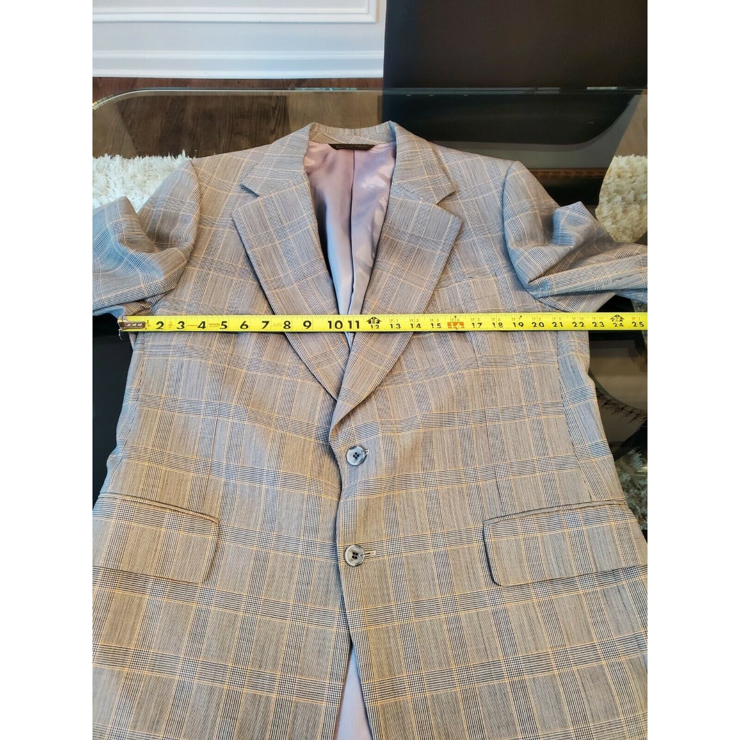 Vintage Country Squire Gray Check Formal Polyester & Viscose Three Piece Suits