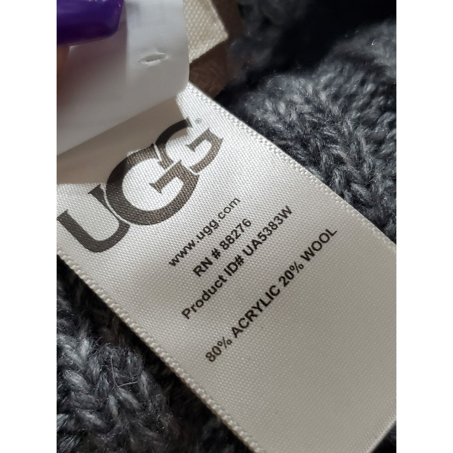 Ugg Women's Gray Acrylic & Wool Turtle Neck Long Sleeve Knit Sweater One Size