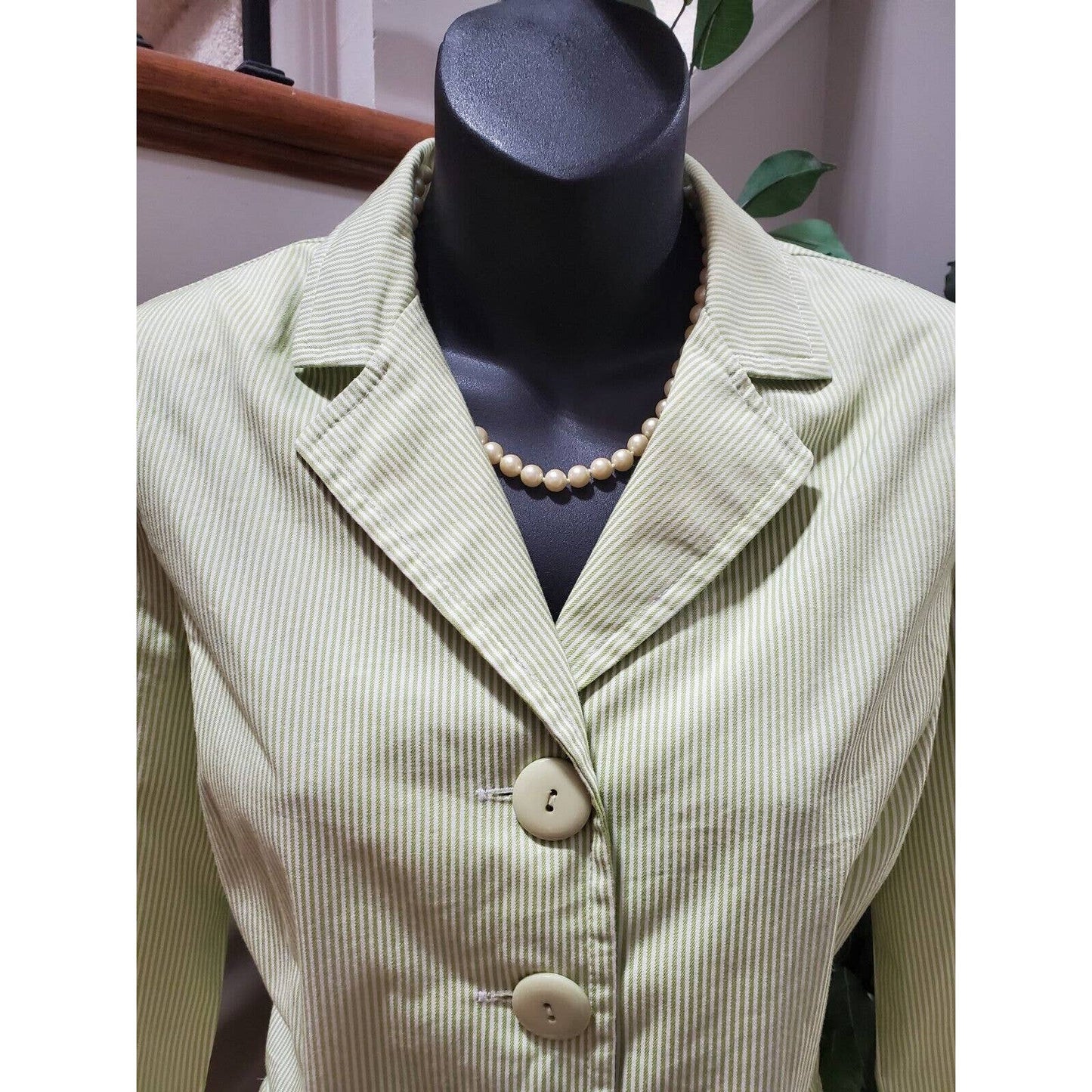 Tracy Evans Women's Green Cotton Single Breasted Blazer & Skirt 2 Pc's Suit 10