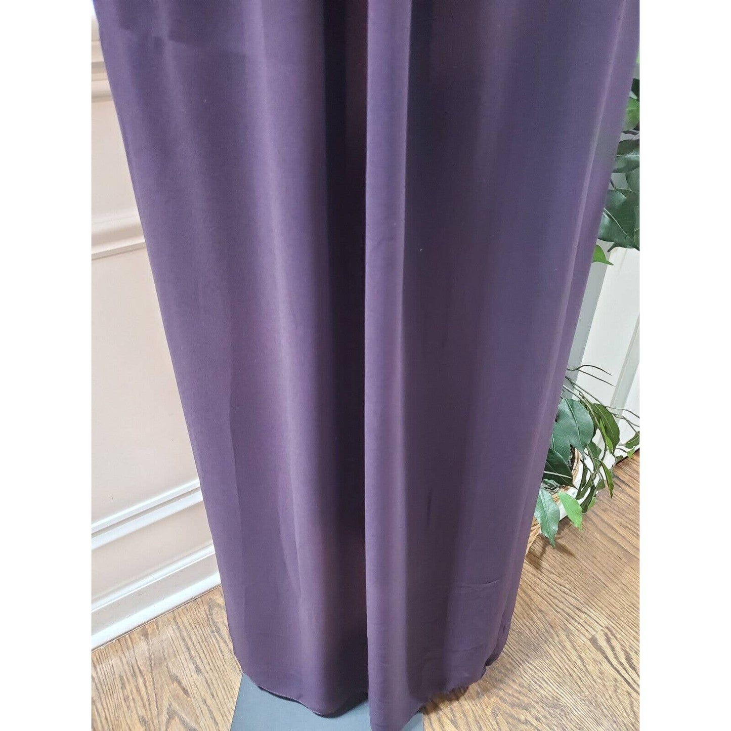 Levkoff Women Purple Polyester V-Neck Sleeveless Formal Long Maxi Dress Size M