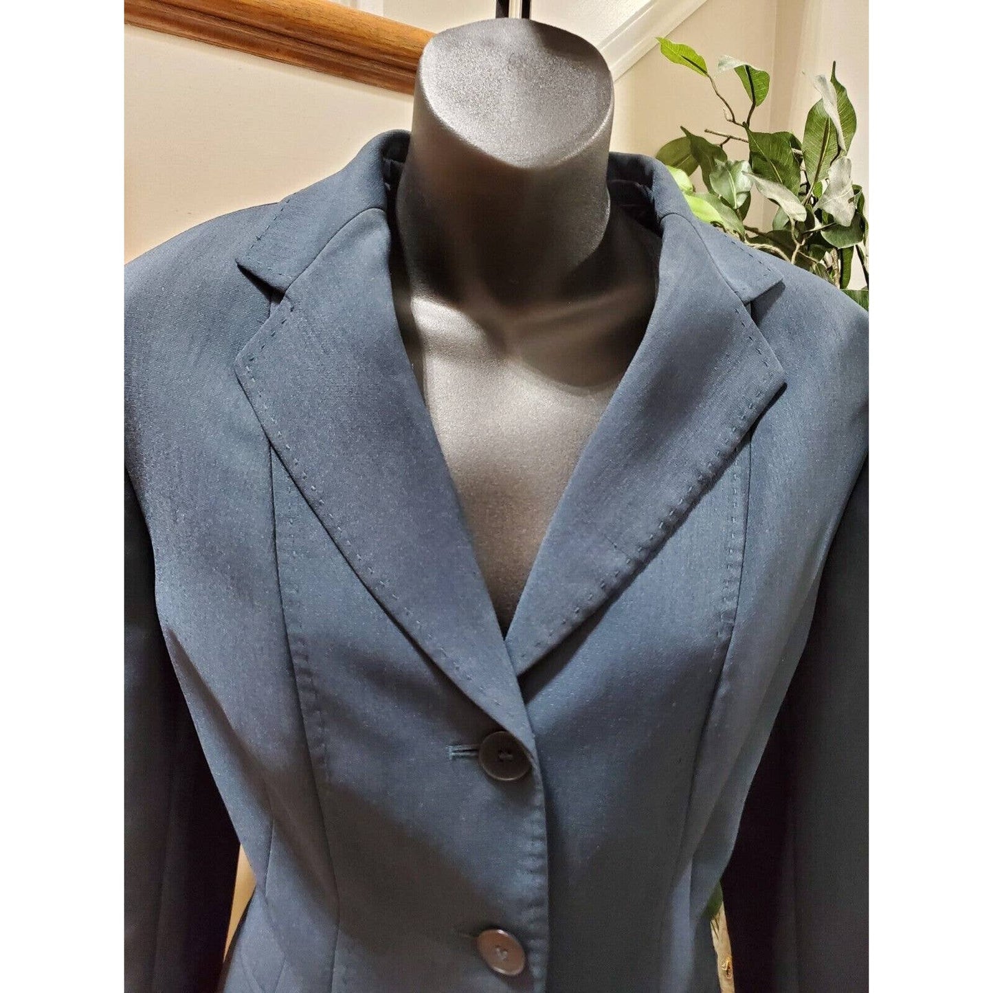 Kasper Women's Blue Polyester Single Breasted Blazer & Pant 2 Pc's Suit Size 12P