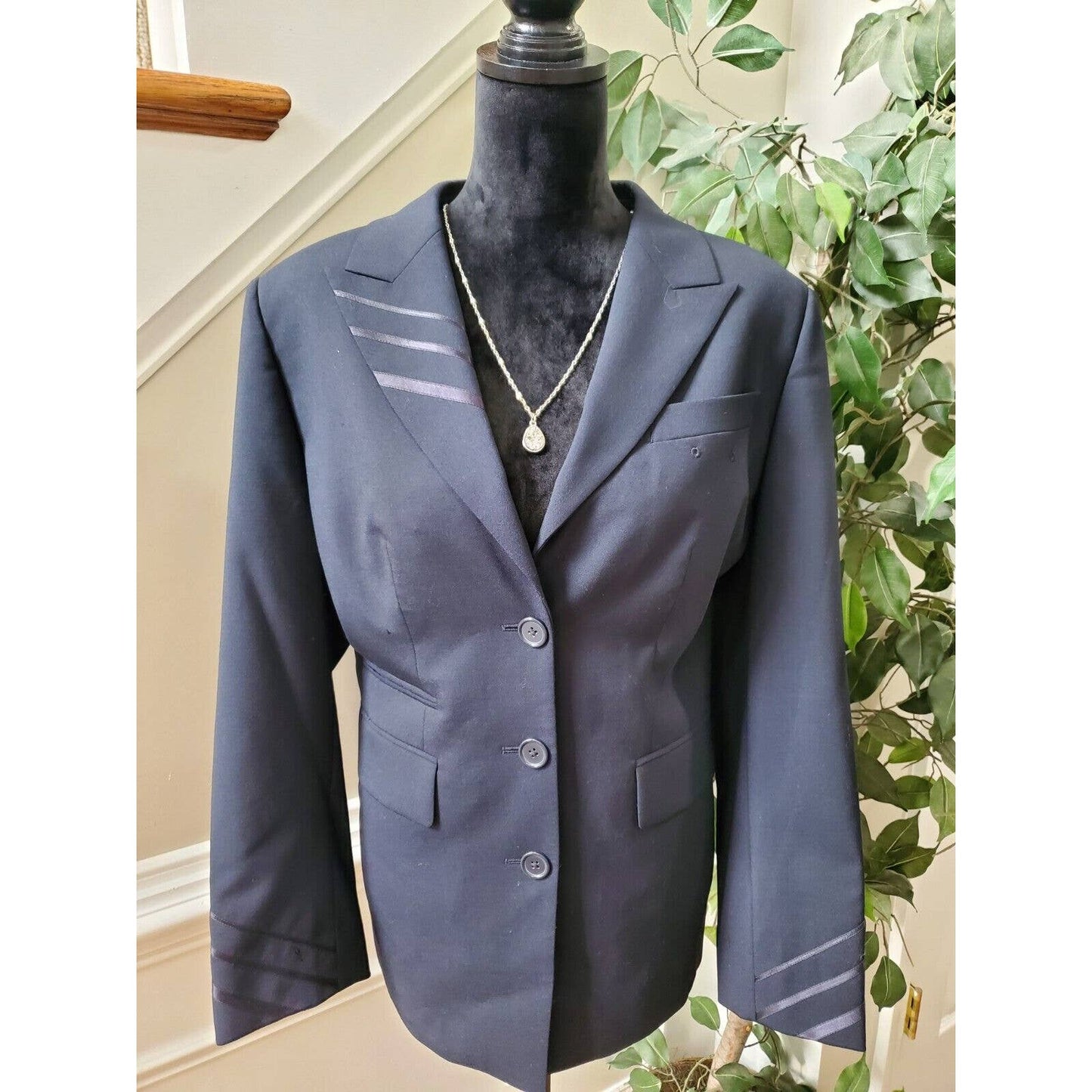 Delta Collection Women's Blue Polyester Long Sleeve Single Breasted Blazer 16W