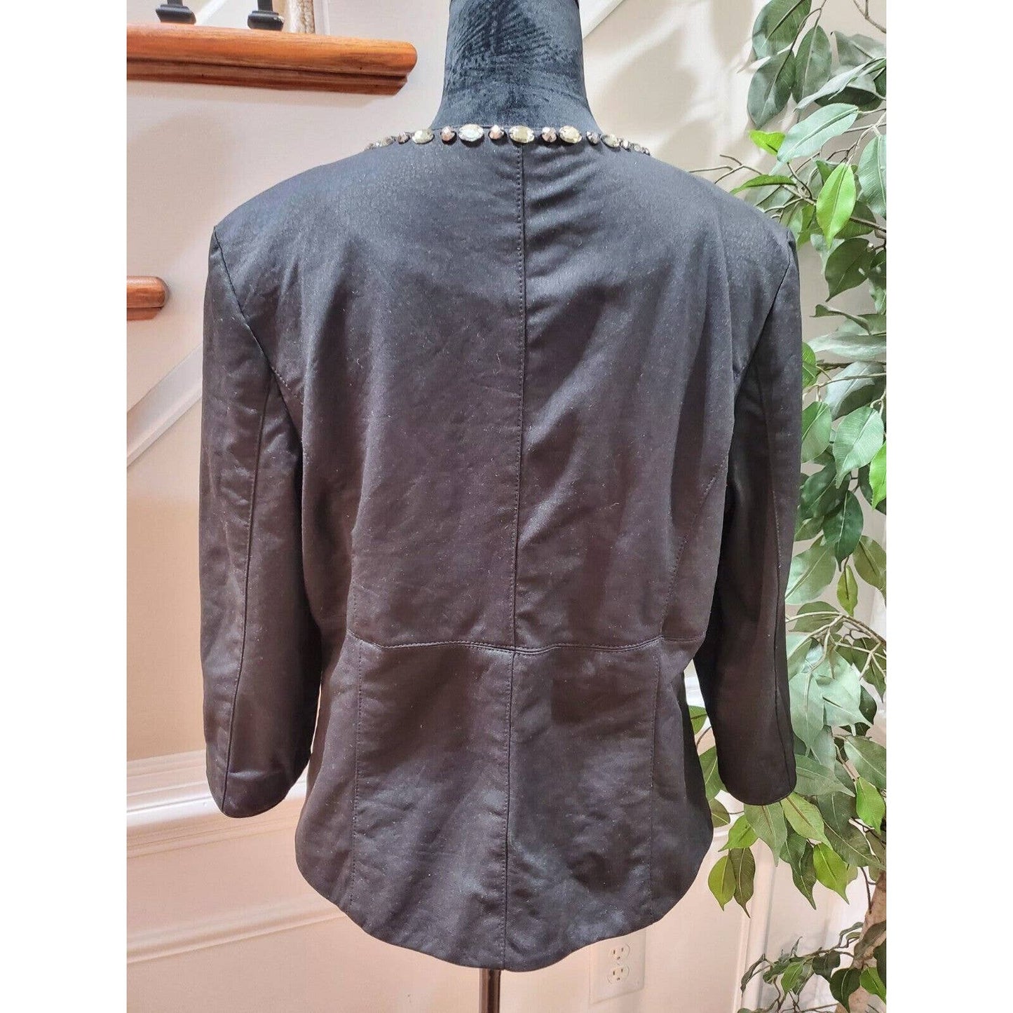 Ruby Rd. Women Black Polyester Single Breasted Long Sleeve Jacket Blazer Size 14