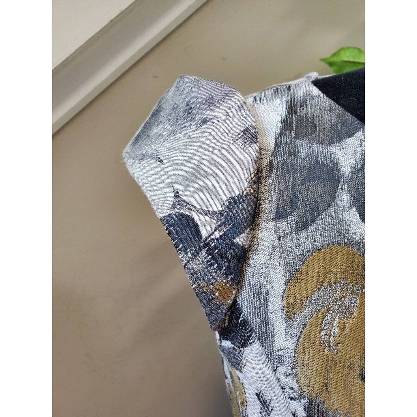 Adrianna Papell Silver Gray Abstract Print Peplum Sheath Dress Size 4