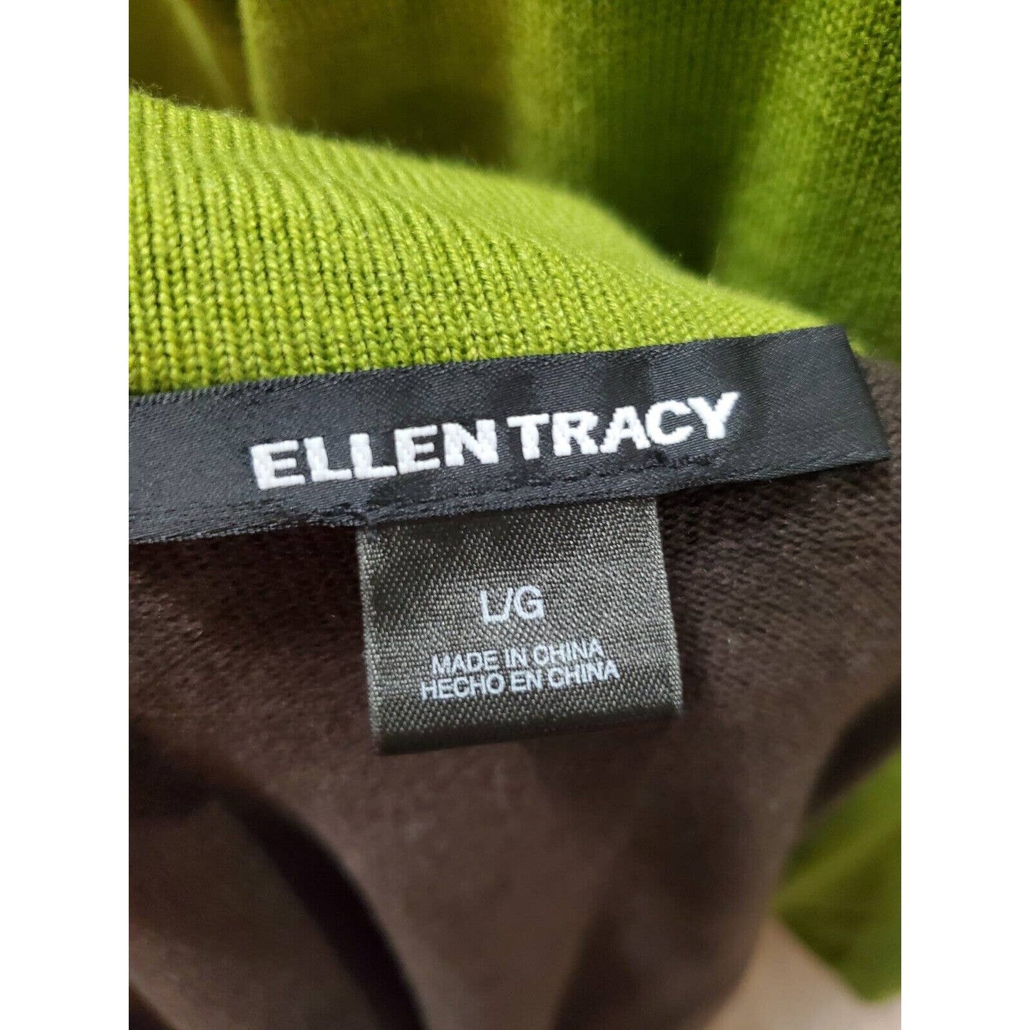 Ellen Tracy Women's Cotton Short Sleeve Top & Cardigan Sweater 2 Pc's Set Large