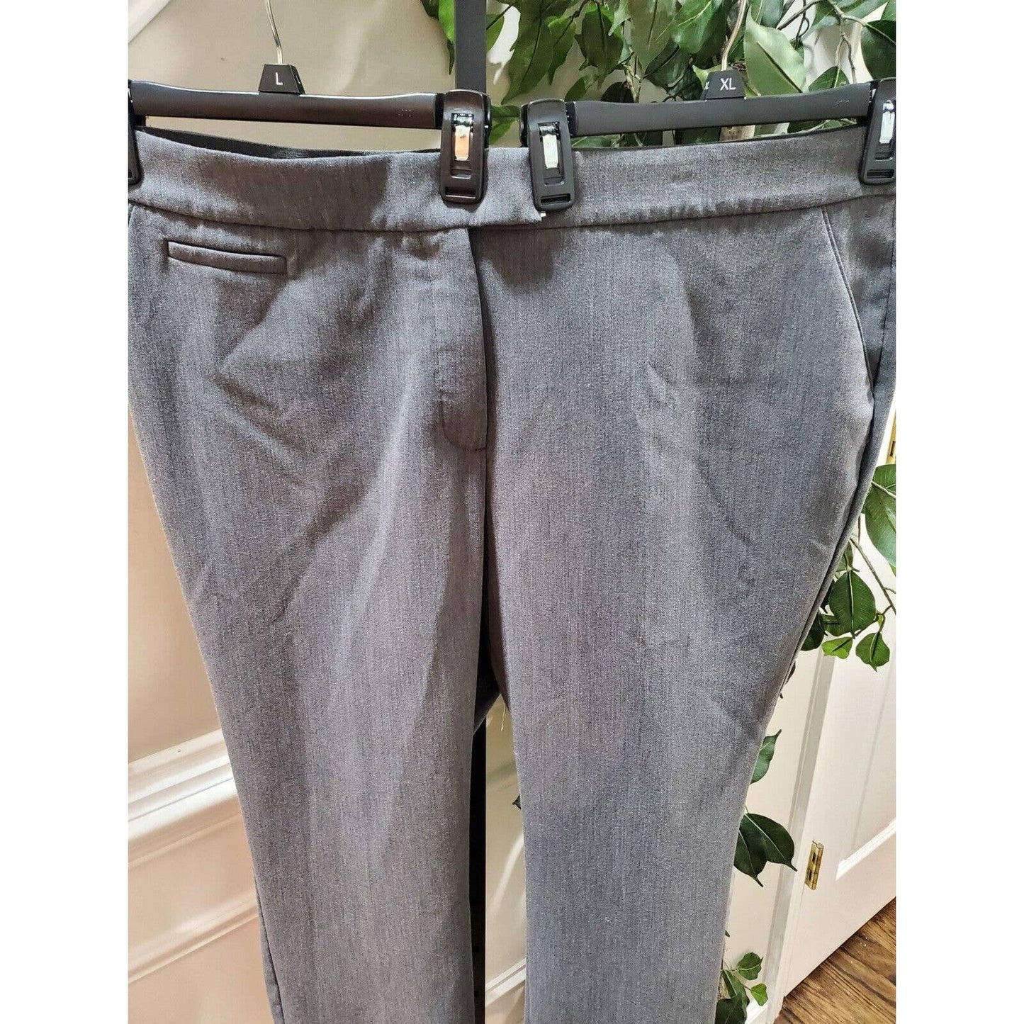 Investments Women's Gray Polyester Mid Rise Straight Legs Dress Pant 20W