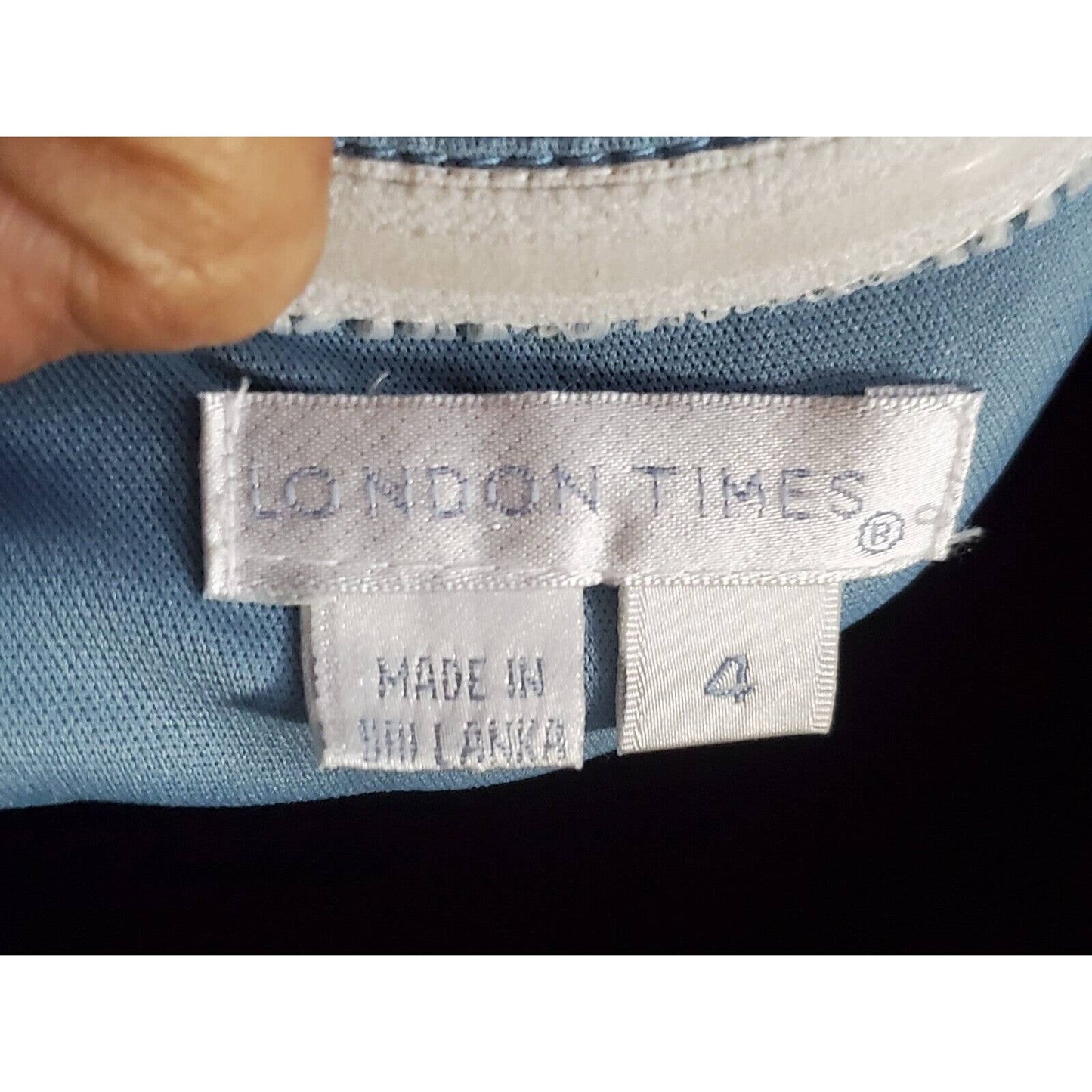 London Times Women's Blue Rayon One Shoulder Off Knee Length Dress Size 4