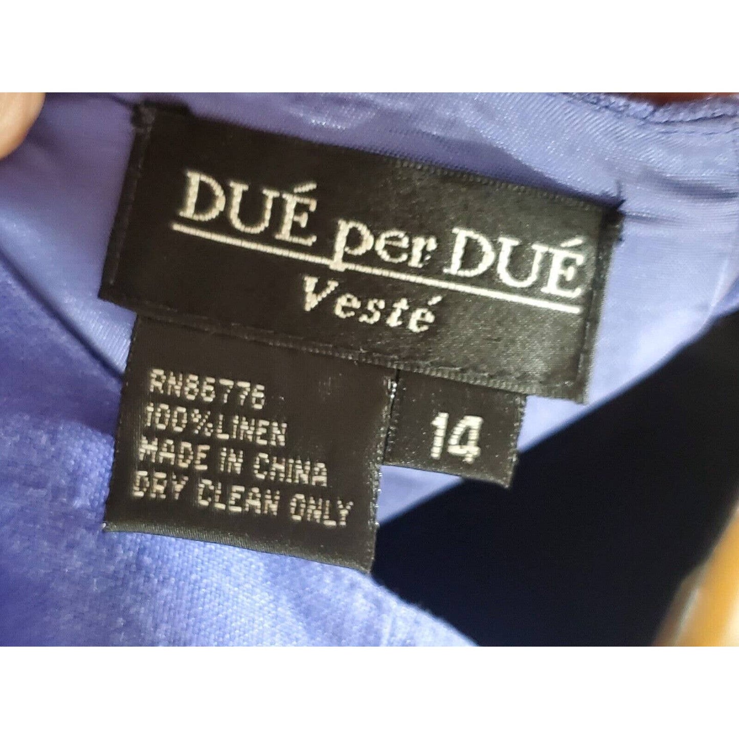 Due Per Due Women's Blue Linen Short Sleeve Shirt & Maxi Dress 2 Pc's Suit 14