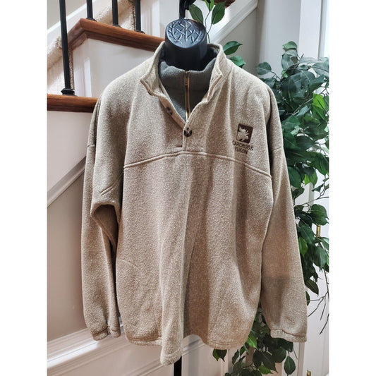 Northern Souvenirs Men's Brown 100% Cotton High Neck Half Zip Sweater 2XL