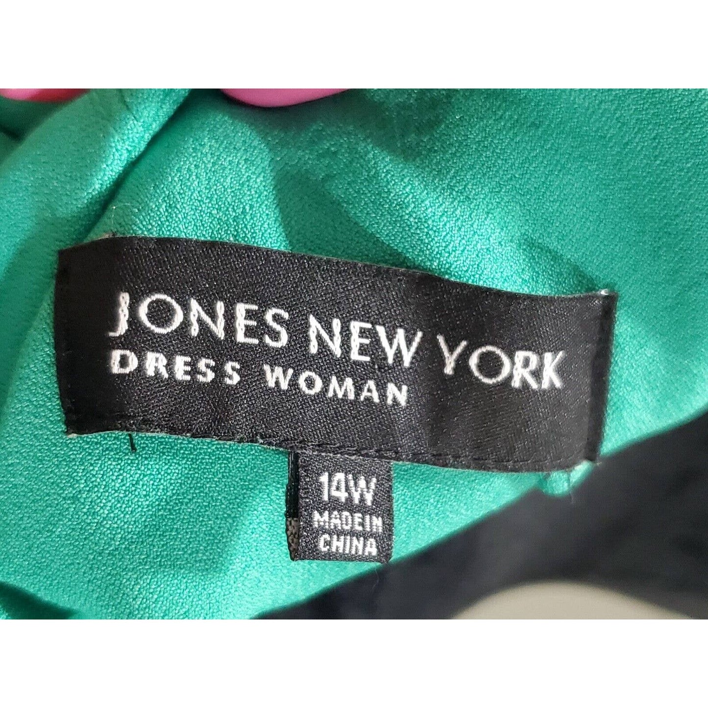 Jones New York Women Blue Polyester Round Neck Sleeveless Knee Length Dress 14W