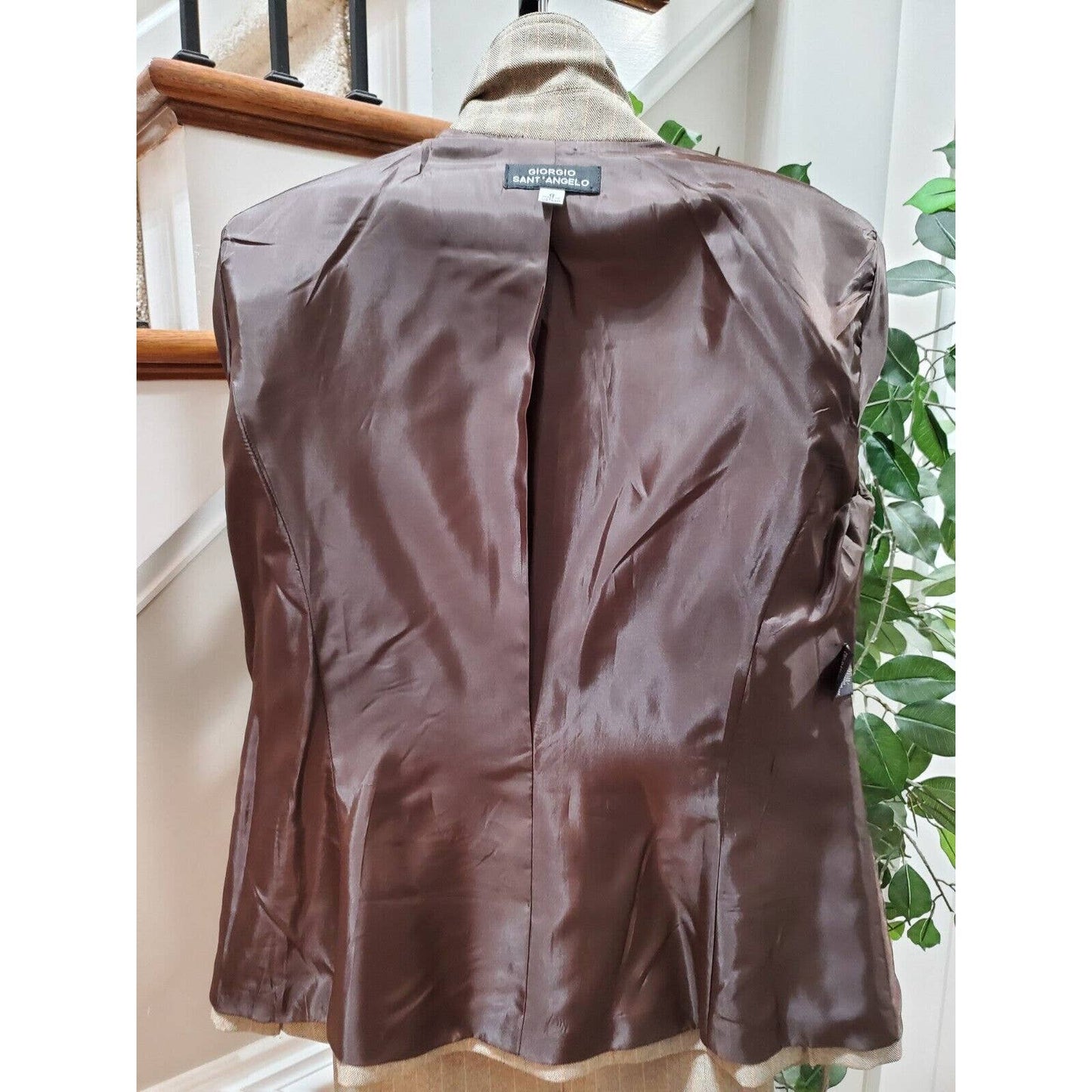 Giorgio Sant'Angelo Women Brown Single Breasted Blazer & Skirt 2 Pc's Suit 8