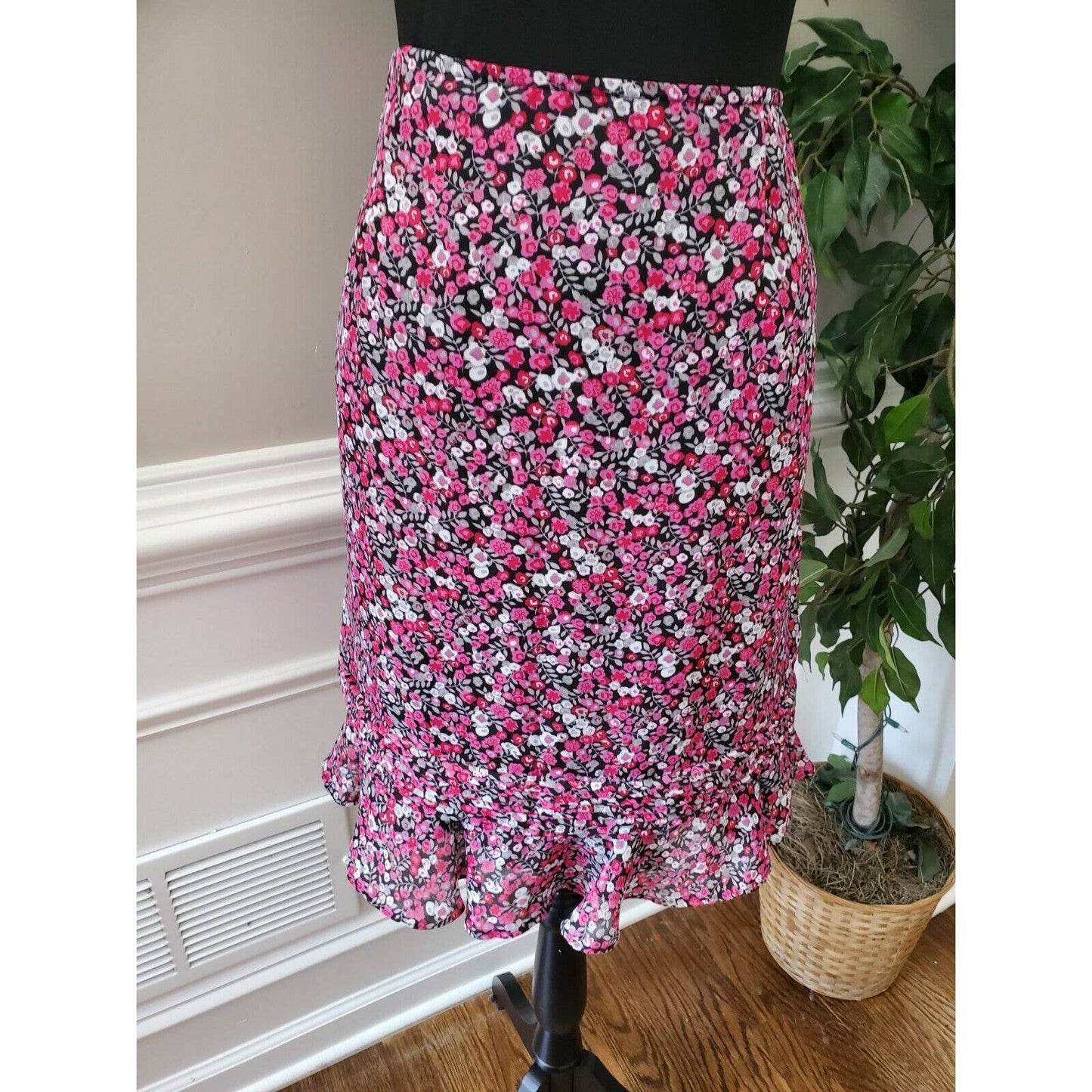 Petite Floral Women's 100% Polyeste Short Sleeve Blazer & Skirt 2 Piece Suits 12