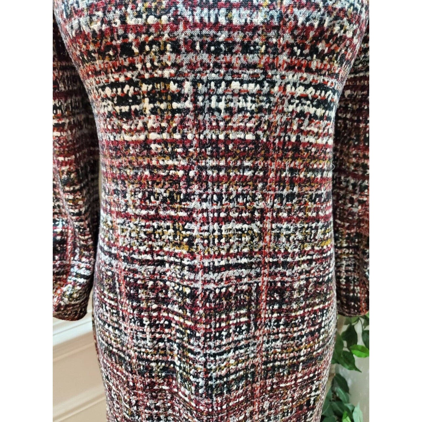 APT.9 Women's Multicolor Polyester Round Neck Long Sleeve Knee Length Dress S