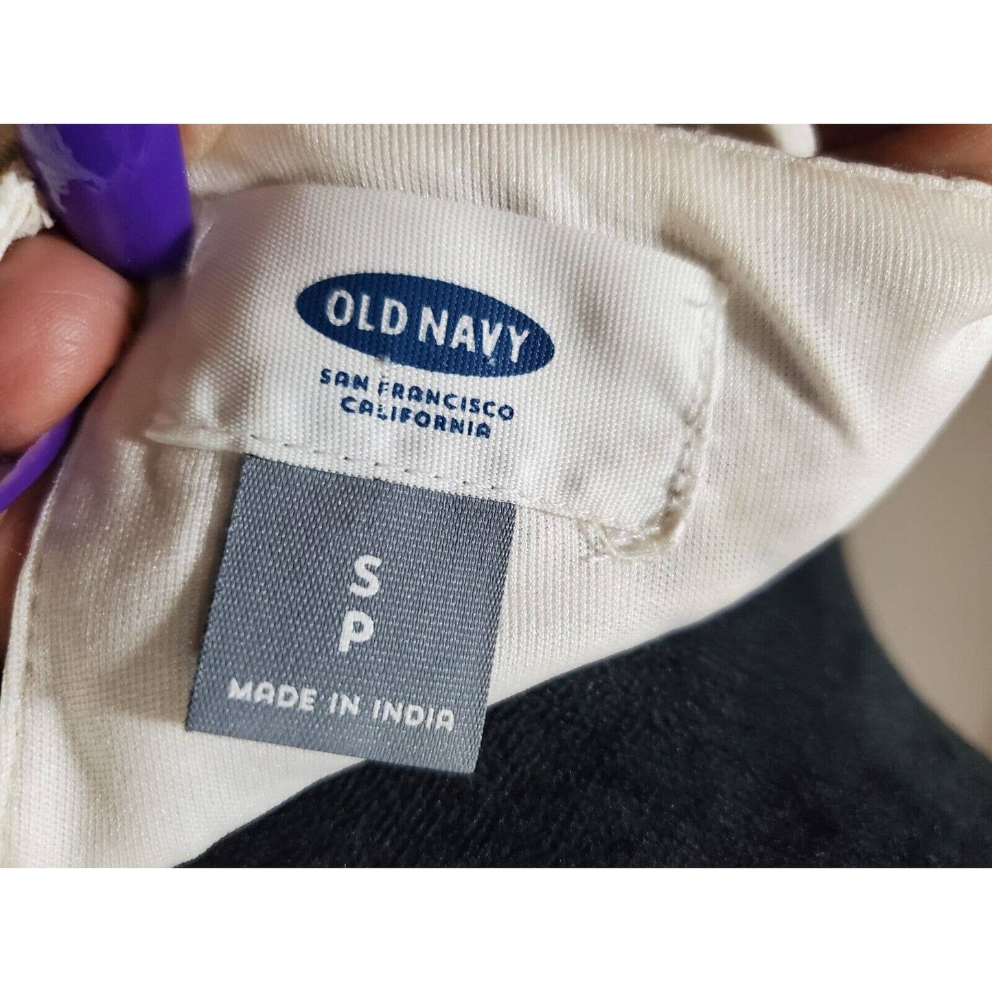 Old Navy Women's Ivory Cotton Round Neck Short Sleeve Knee Length Dress Size S