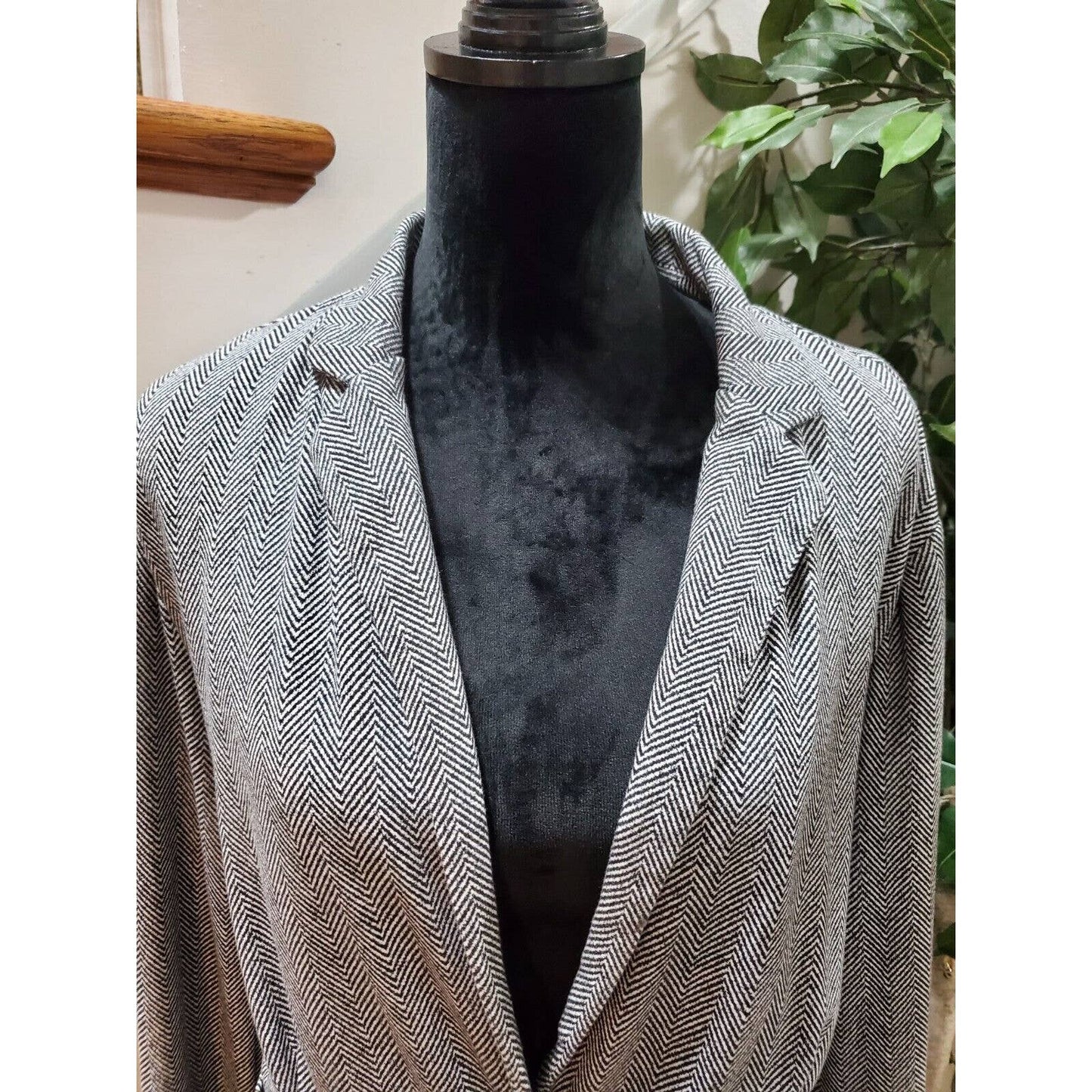 Cato Women Gray Chevron Rayon Long Sleeve Single Breasted Jacket Blazer Size 18W