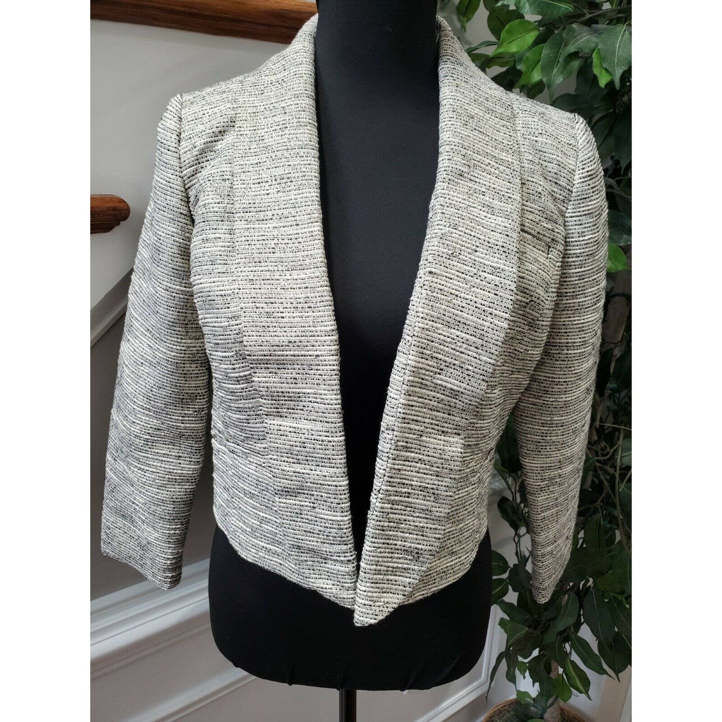 Jennifer Lopez Women Multicolor Polyester Long Sleeve Open Front Fitted Blazer S