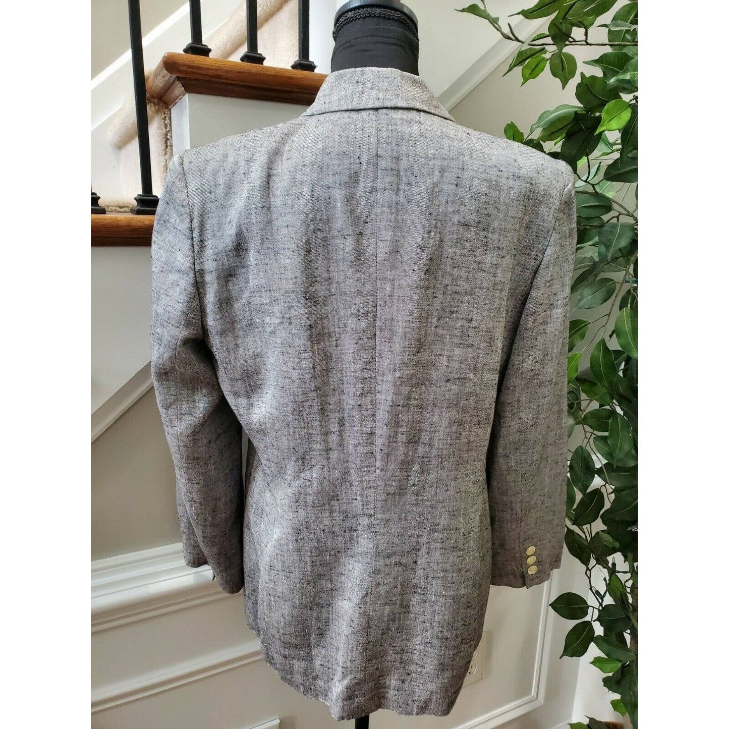 Vintage Saville Women's Gray 100% Polyester Long Sleeve Double Breasted Blazer 8