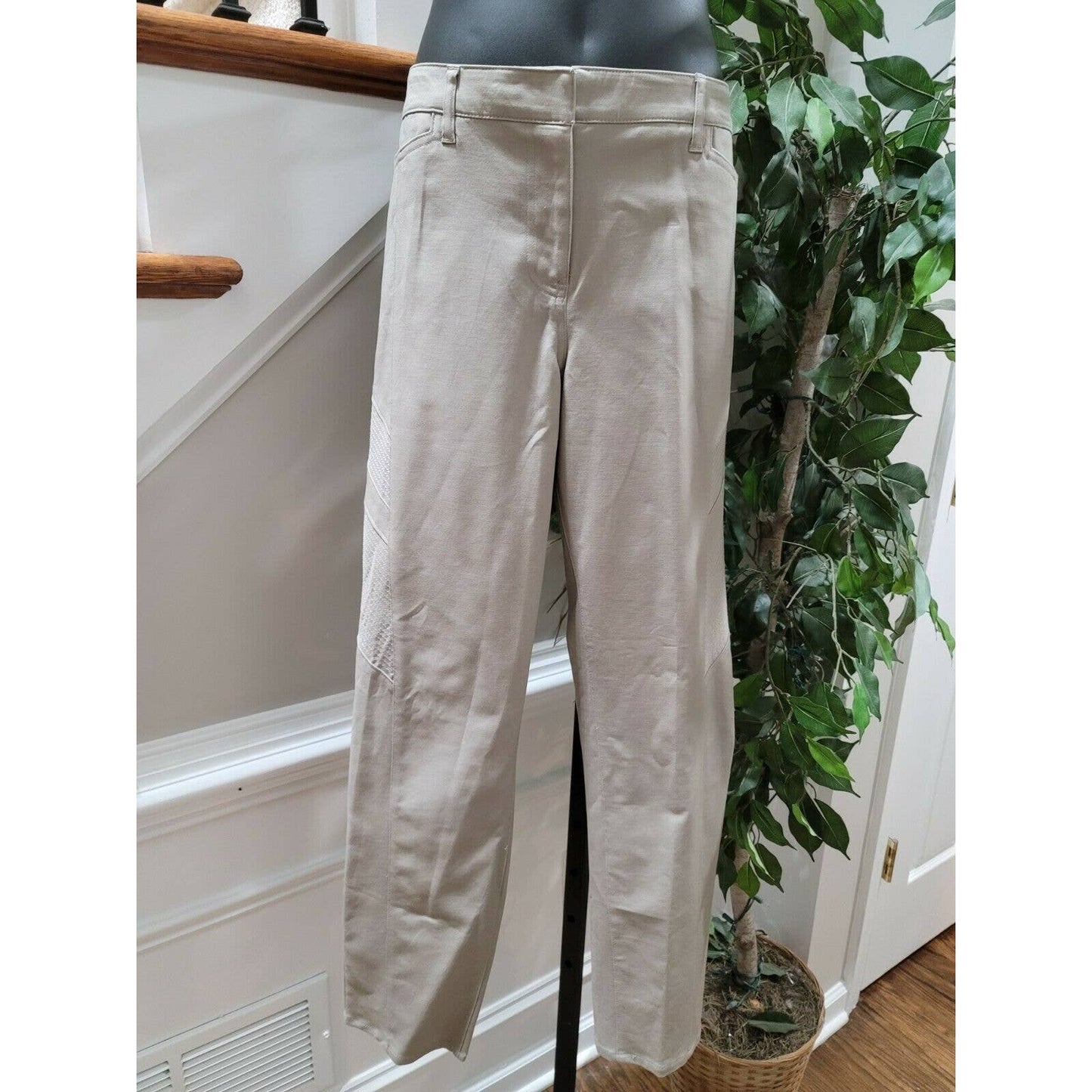 APT.9 Women's Solid Ivory Cotton Modern Fit Skinny Legs Casual Dress Pants 14