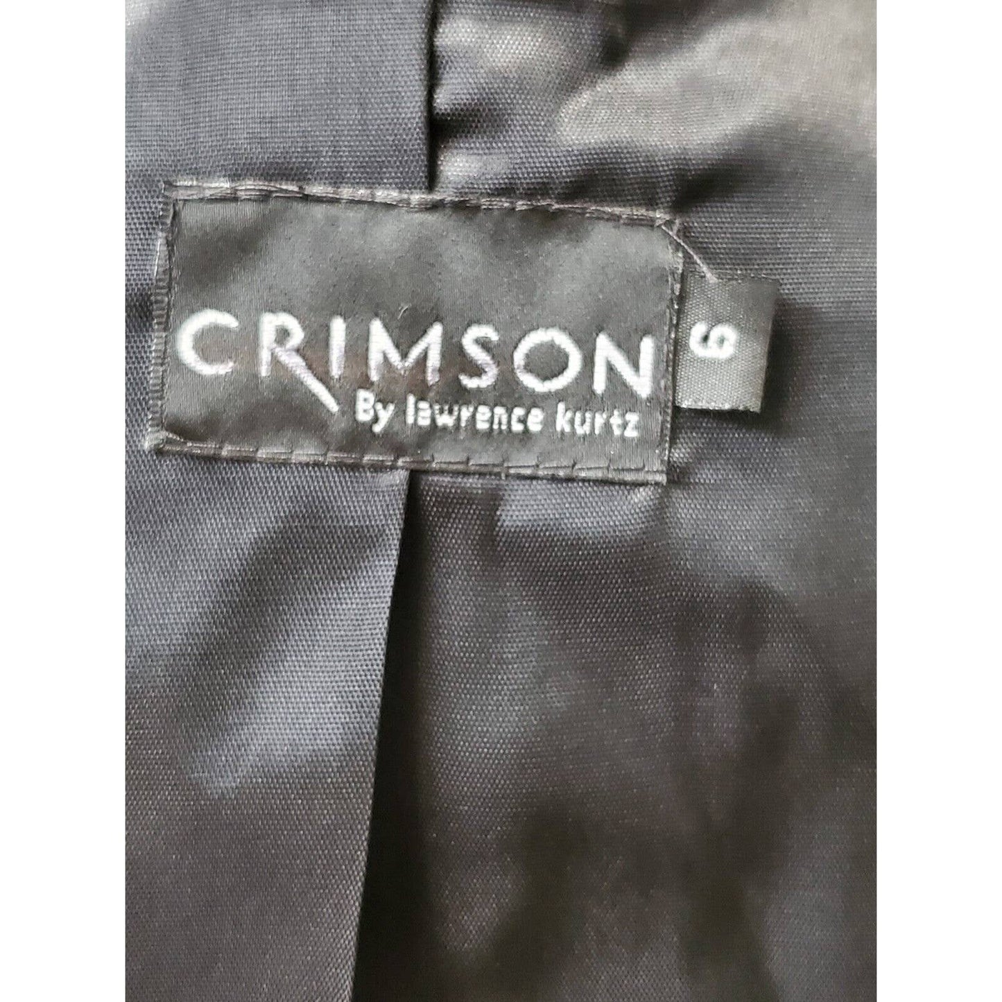 Crimson by Lawrence Kurtz Black Floral Long Sleeve Buttons Front Jacket Blazer 6