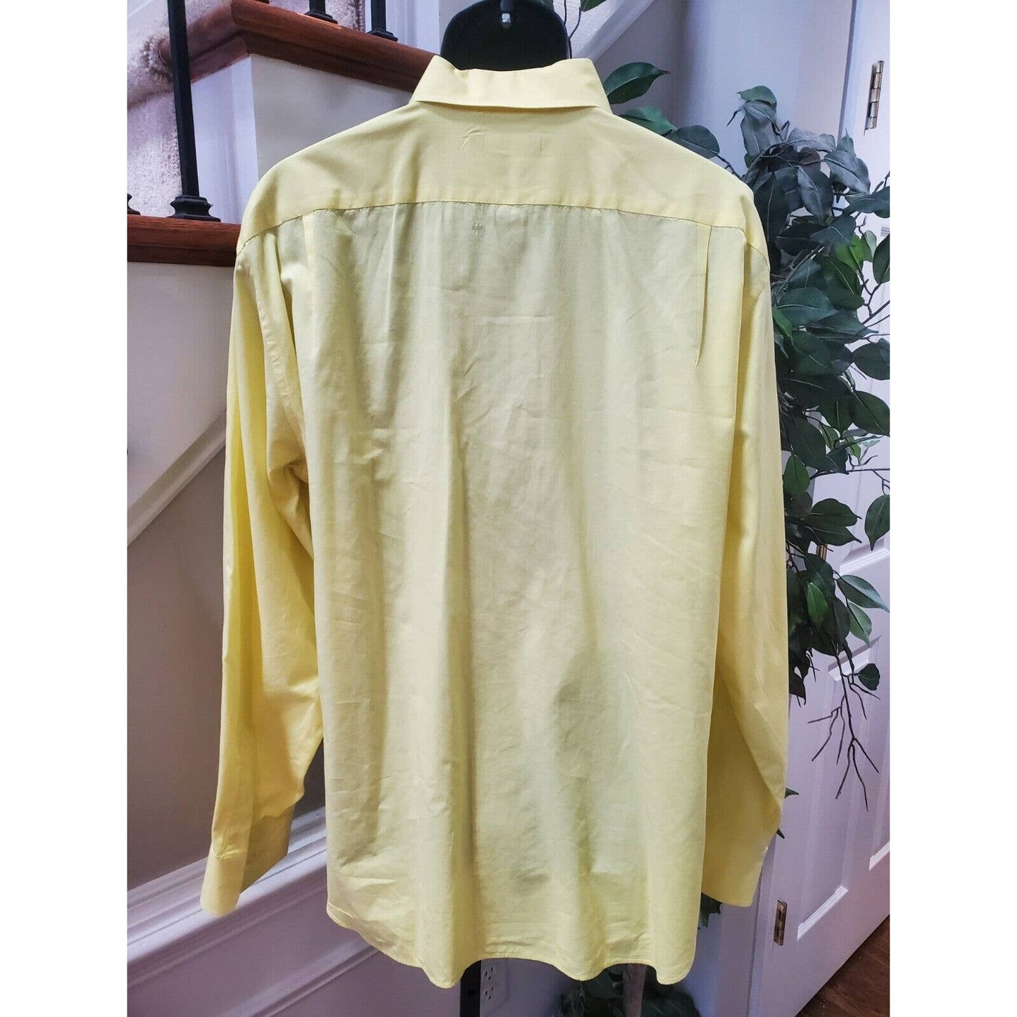 Nautica Men Yellow Cotton Collared Long Sleeve Casual Button Down Shirt Size XL