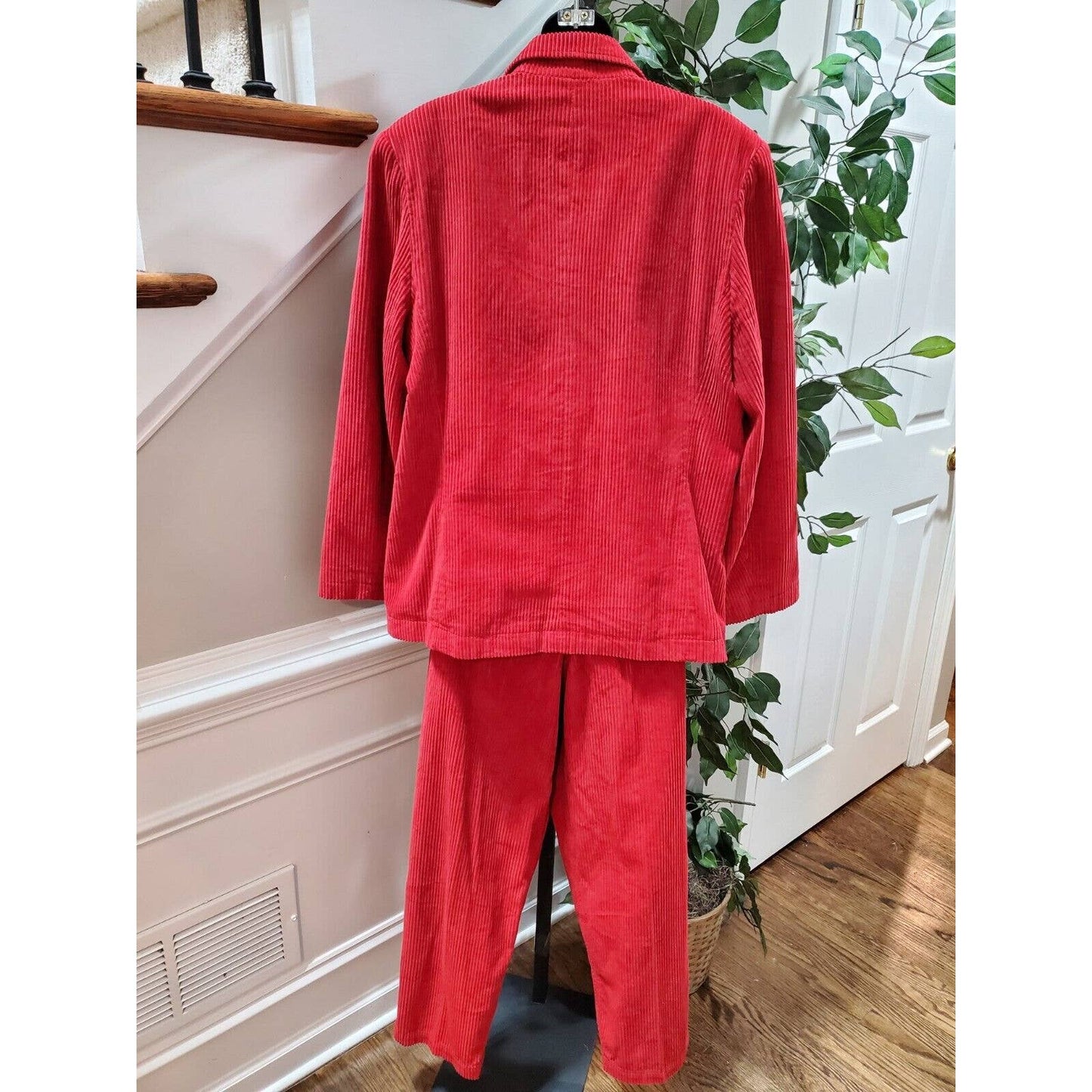 Corduroy David Brooks Red Cotton Single Breasted Jacket & Pant 2 Piece Suit 16