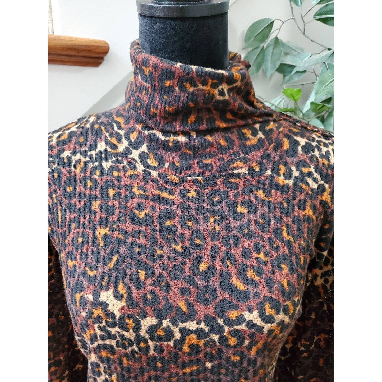 French Laundry Women's Brown Polyester Turtle Neck Long Sleeve Casual Sweater 1X