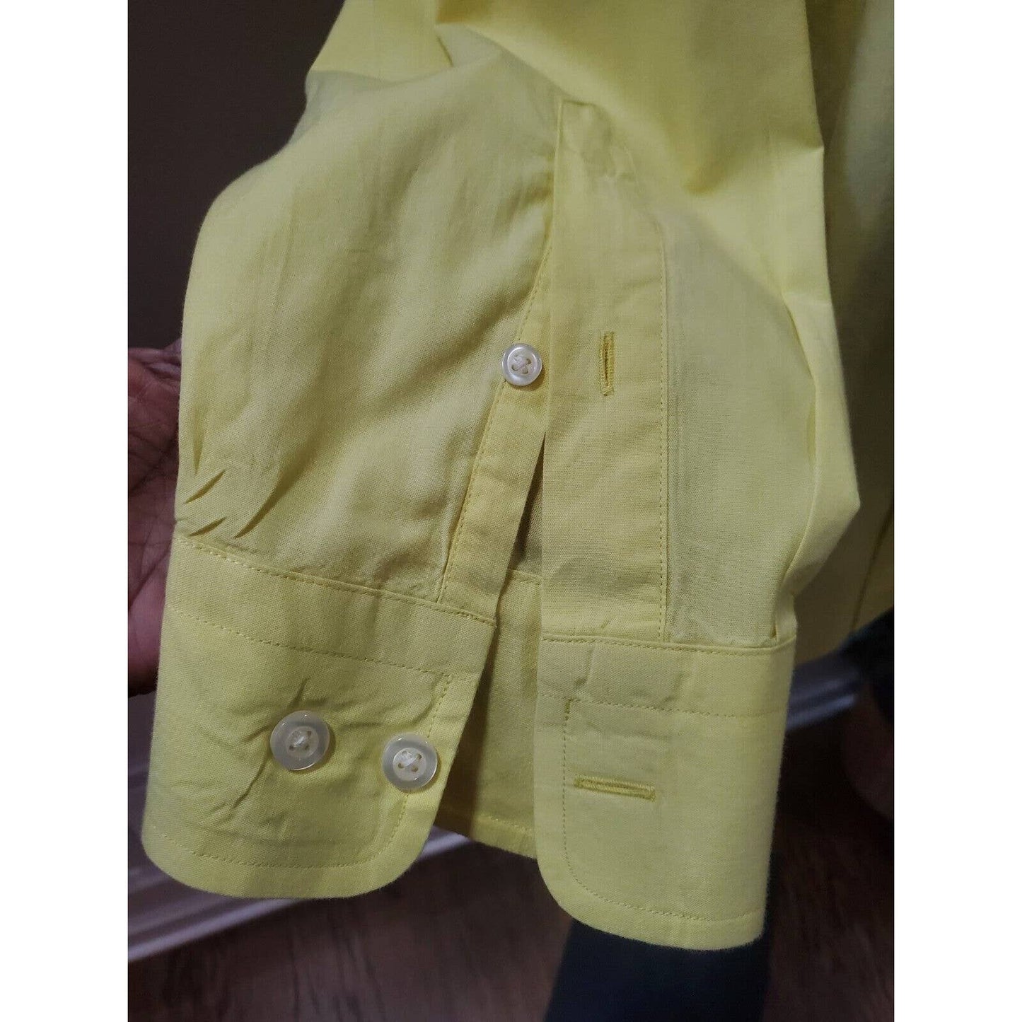 Nautica Men Yellow Cotton Collared Long Sleeve Casual Button Down Shirt Size XL