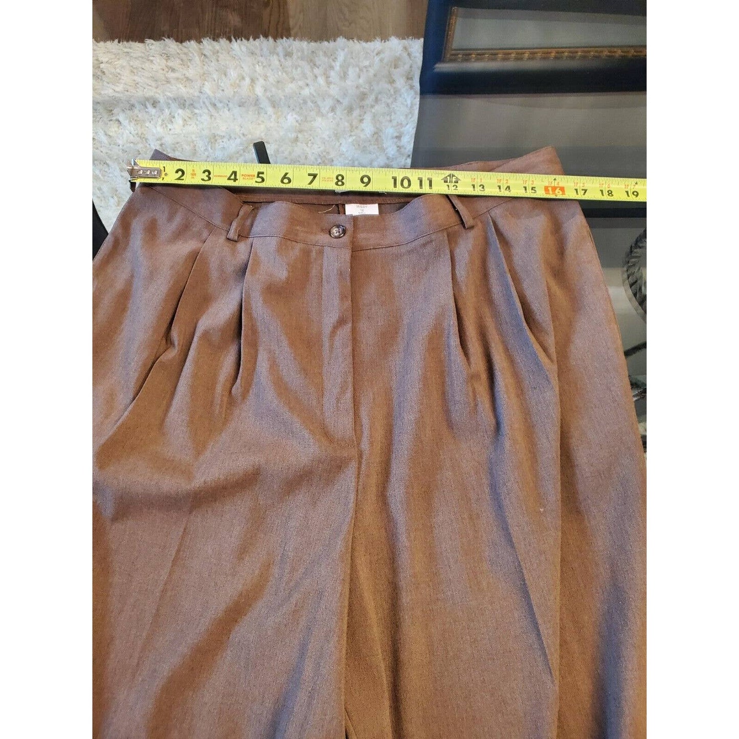 Paradox Women's Brown Polyester Single Breasted Jacket & Pant 2 Pc Suit Size 16