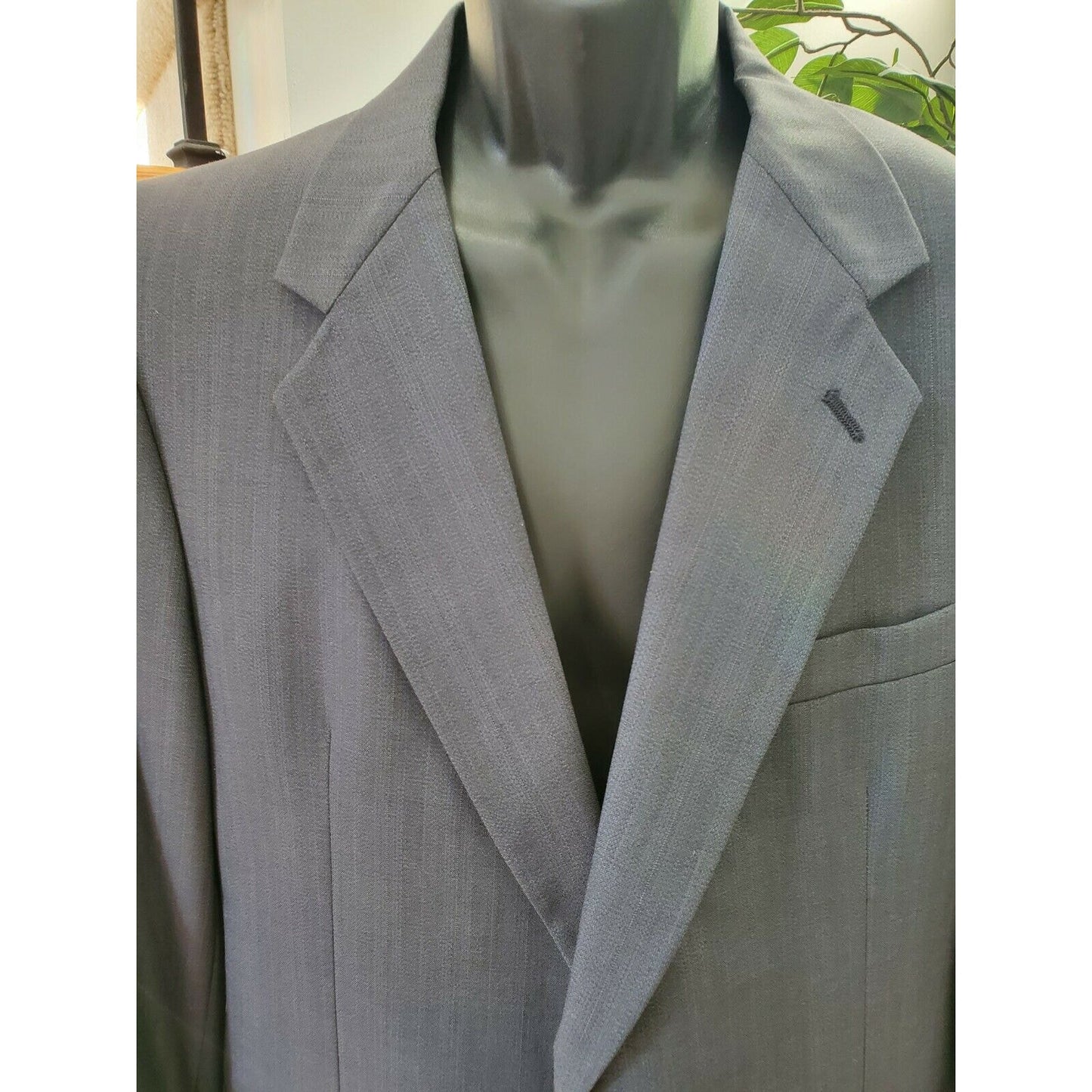 Kuppenheimer Men's Gray 100% Pure Wool Long Sleeve Single Breasted Blazer Coat