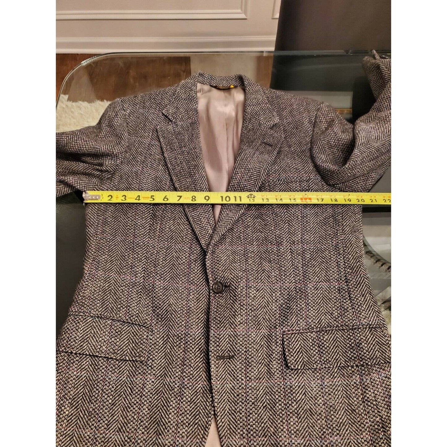 Barrister Men's Gray 100% Wool Single Breasted Long Sleeve Long Fitted Blazer