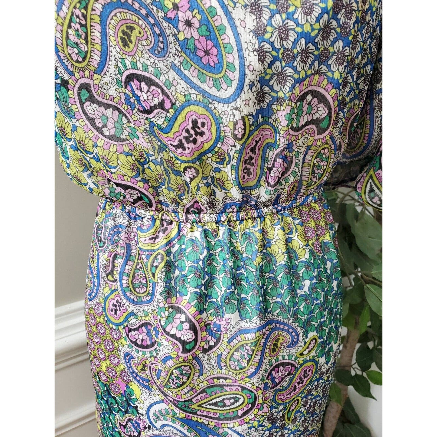 Susie Rose Women Multicolor Polyester One Shoulder Off Knee Length Dress Size M