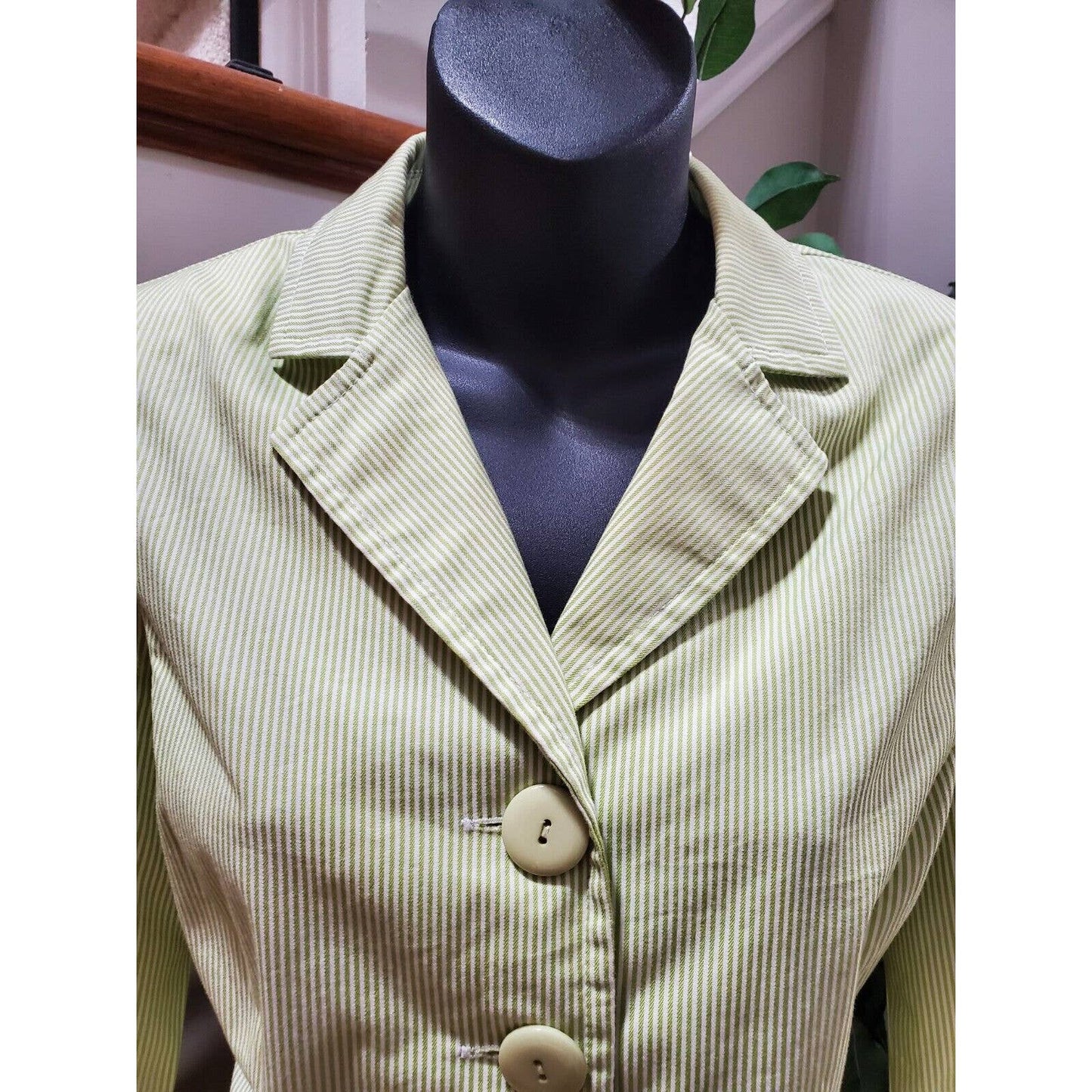 Tracy Evans Women's Green Cotton Single Breasted Blazer & Skirt 2 Pc's Suit 10