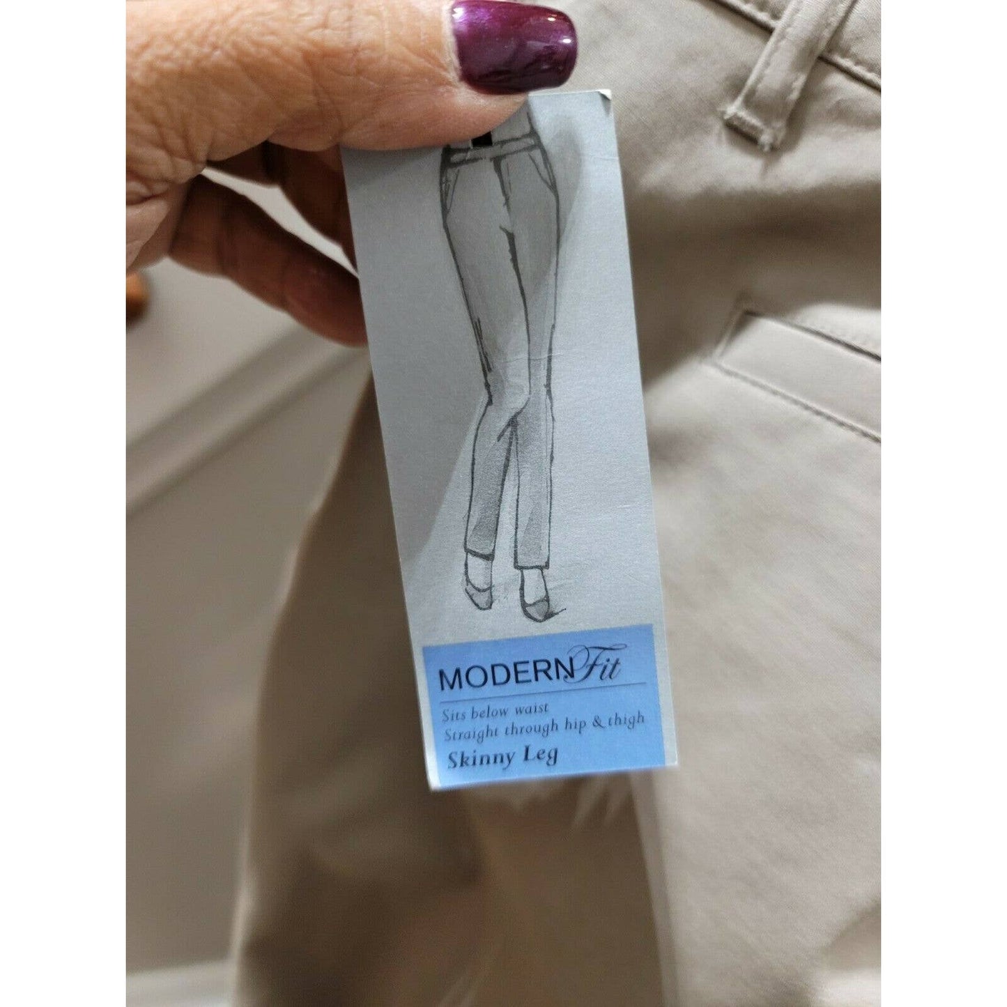 APT.9 Women's Solid Ivory Cotton Modern Fit Skinny Legs Casual Dress Pants 14